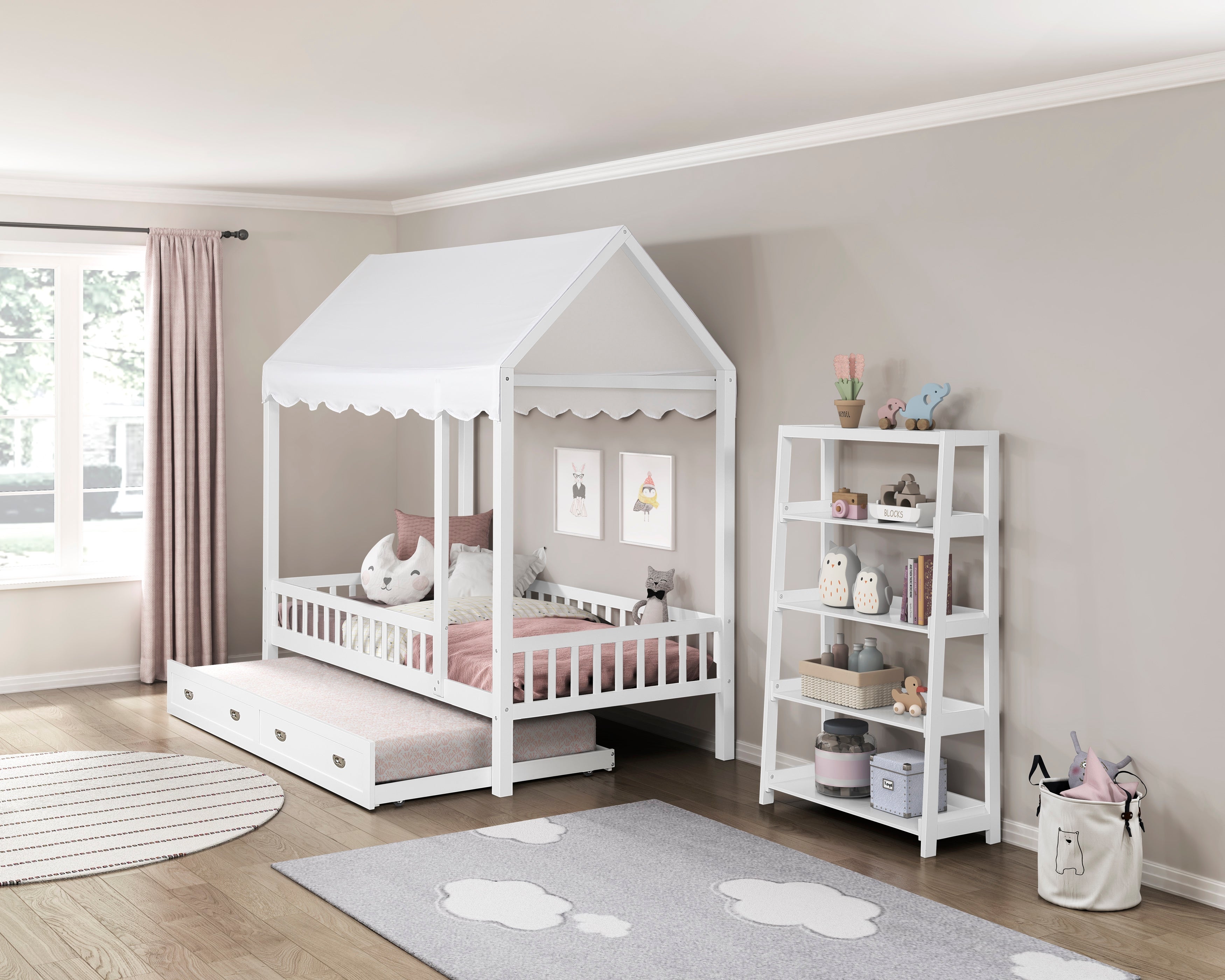 B2024WHCP-1 Twin Canopy Platform Bed - B2024WHCP-1