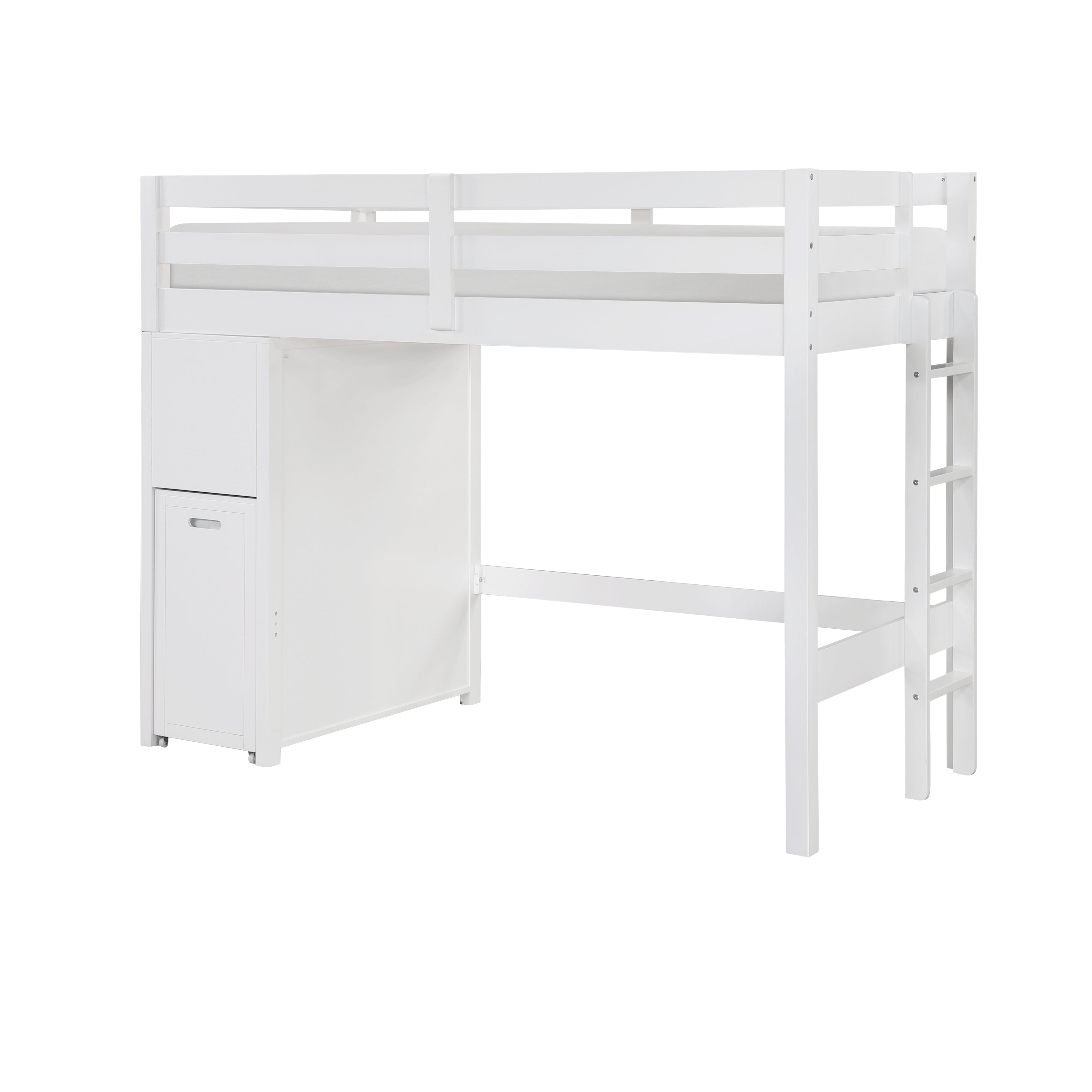 B2024WHLTF-1* (6) Twin/Full Loft Bunk Bed with Chest and Hidden Desk - B2024WHLTF-1*