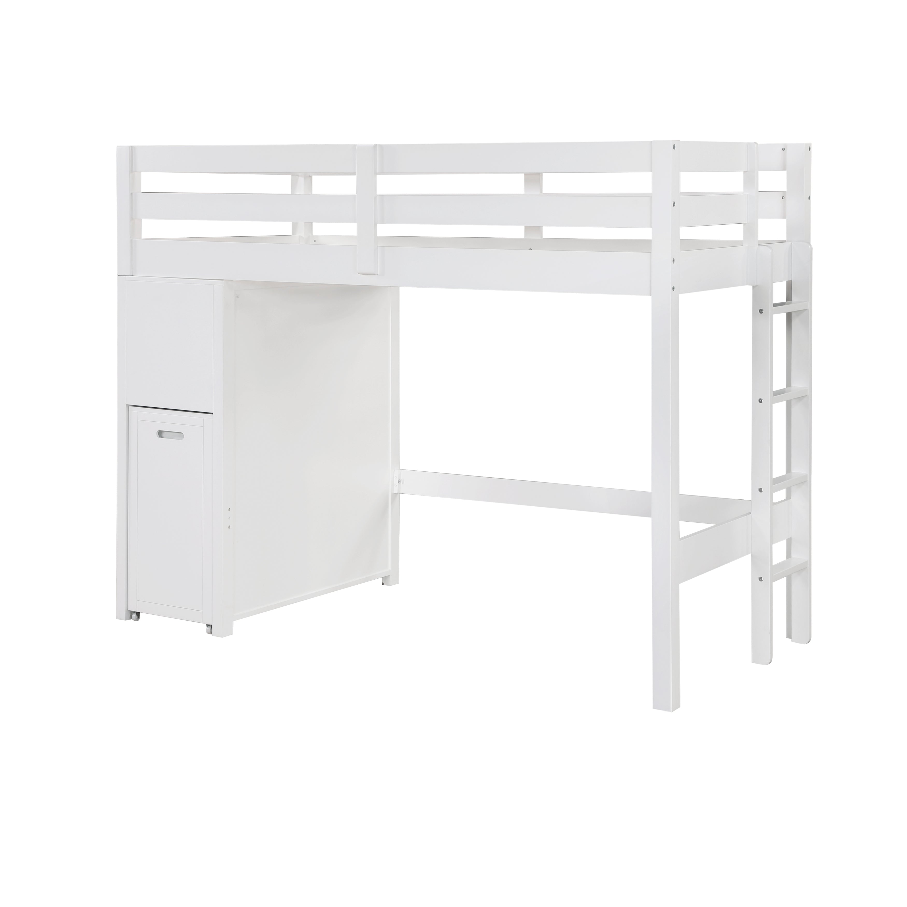B2024WHLTF-1* (6) Twin/Full Loft Bunk Bed with Chest and Hidden Desk - B2024WHLTF-1*
