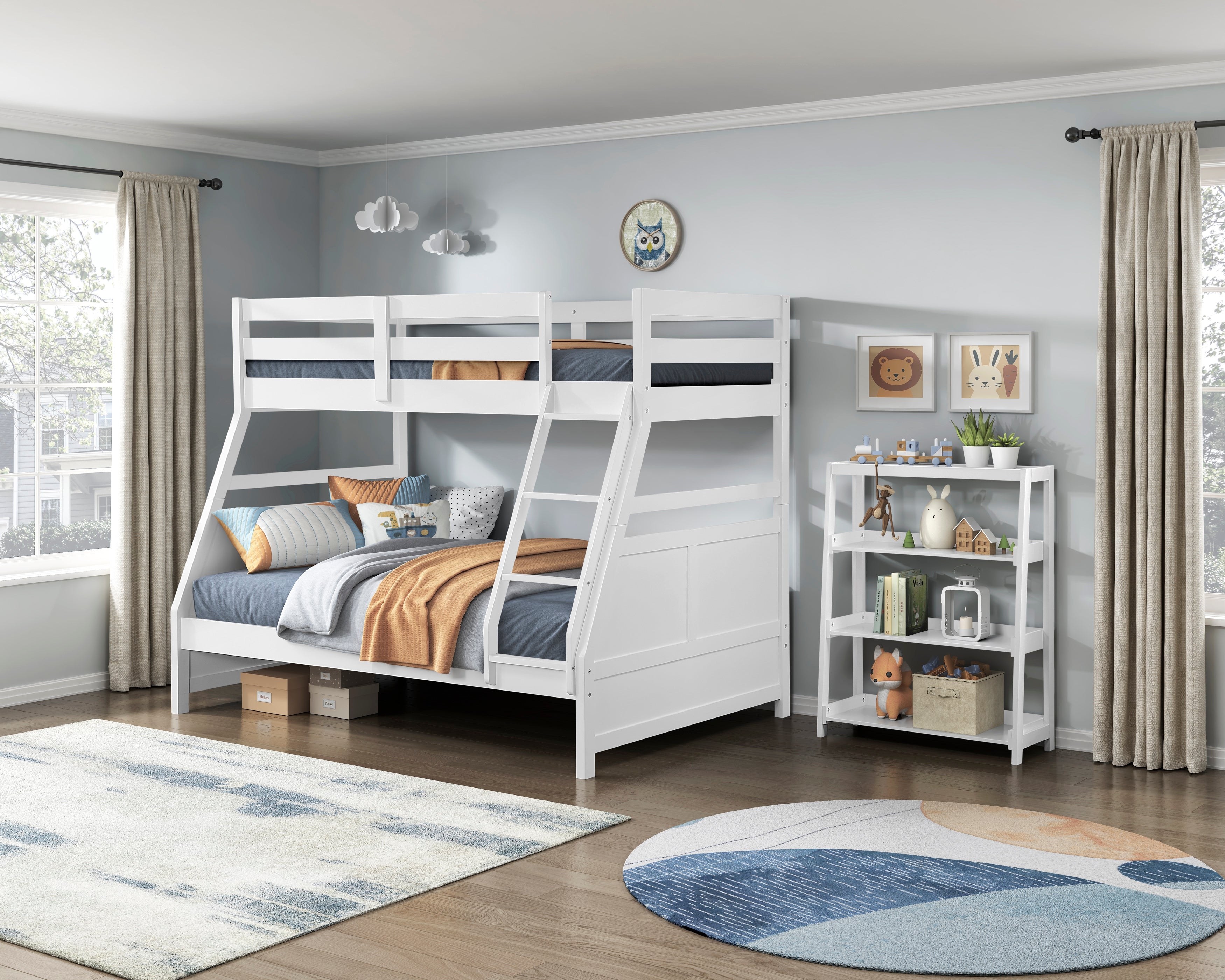 B2024WHTF-1* (3) Twin/Full Bunk Bed - B2024WHTF-1*