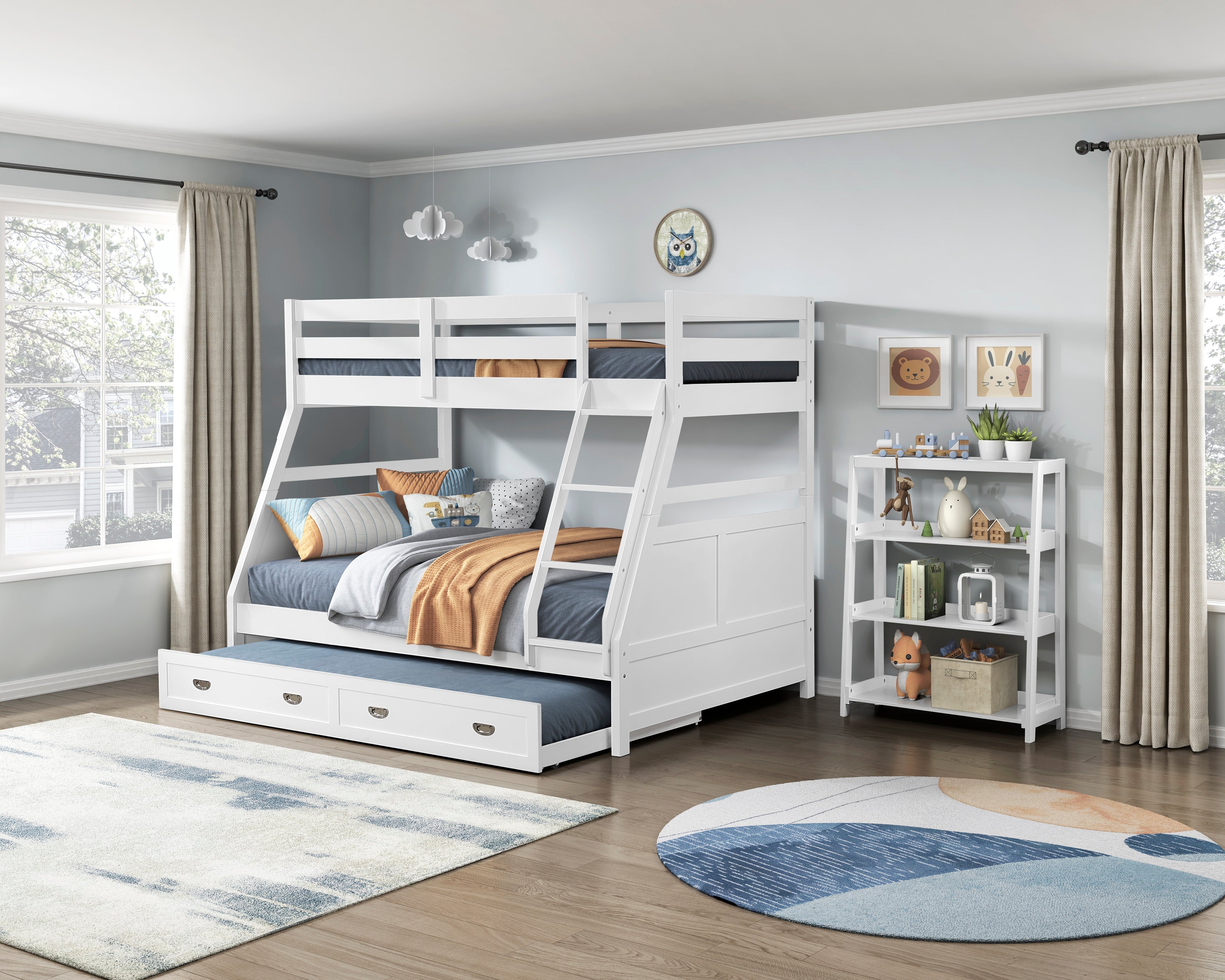 B2024WHTF-1* (3) Twin/Full Bunk Bed - B2024WHTF-1*