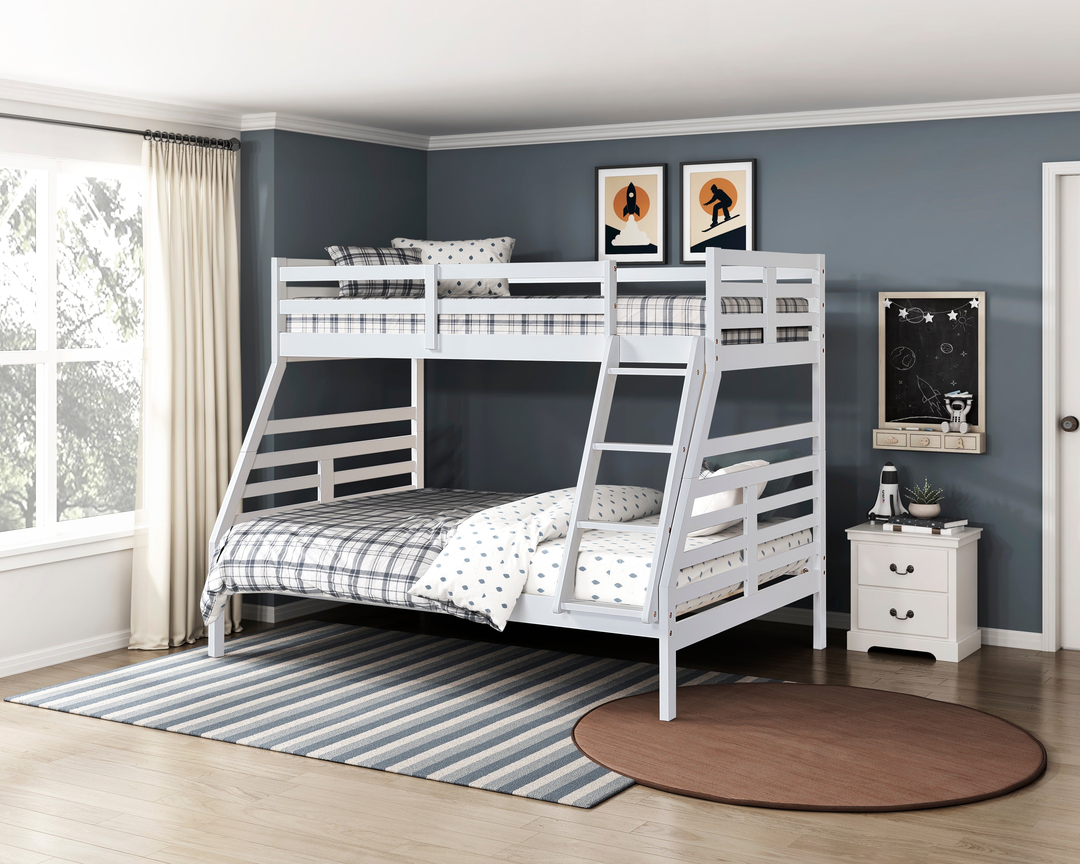B2026WHTF-1* (3) Twin/Full Bunk Bed - B2026WHTF-1*