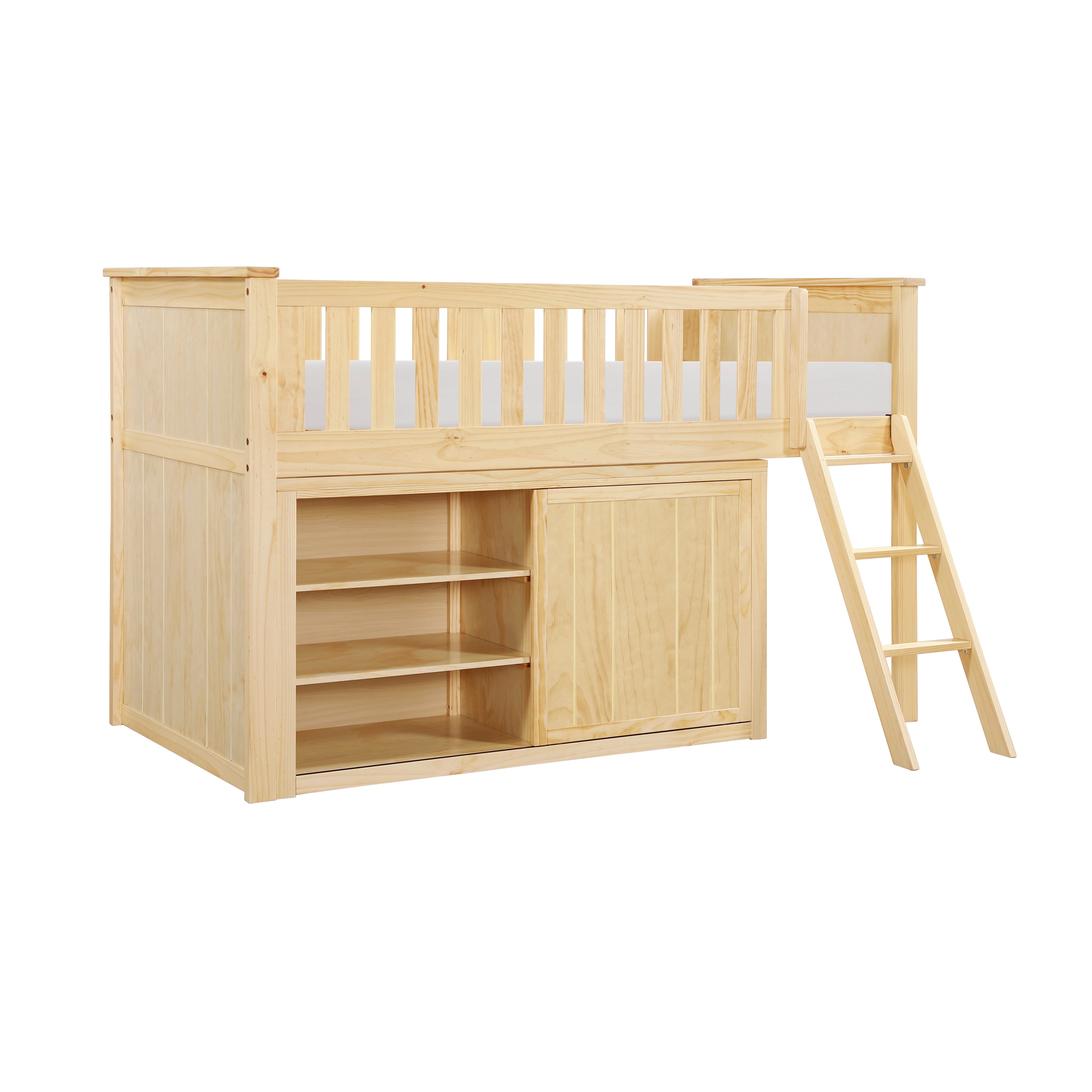 B2043LL-1*BCDR (5) Low Loft Bunk with Bookcase and Dresser - B2043LL-1*BCDR