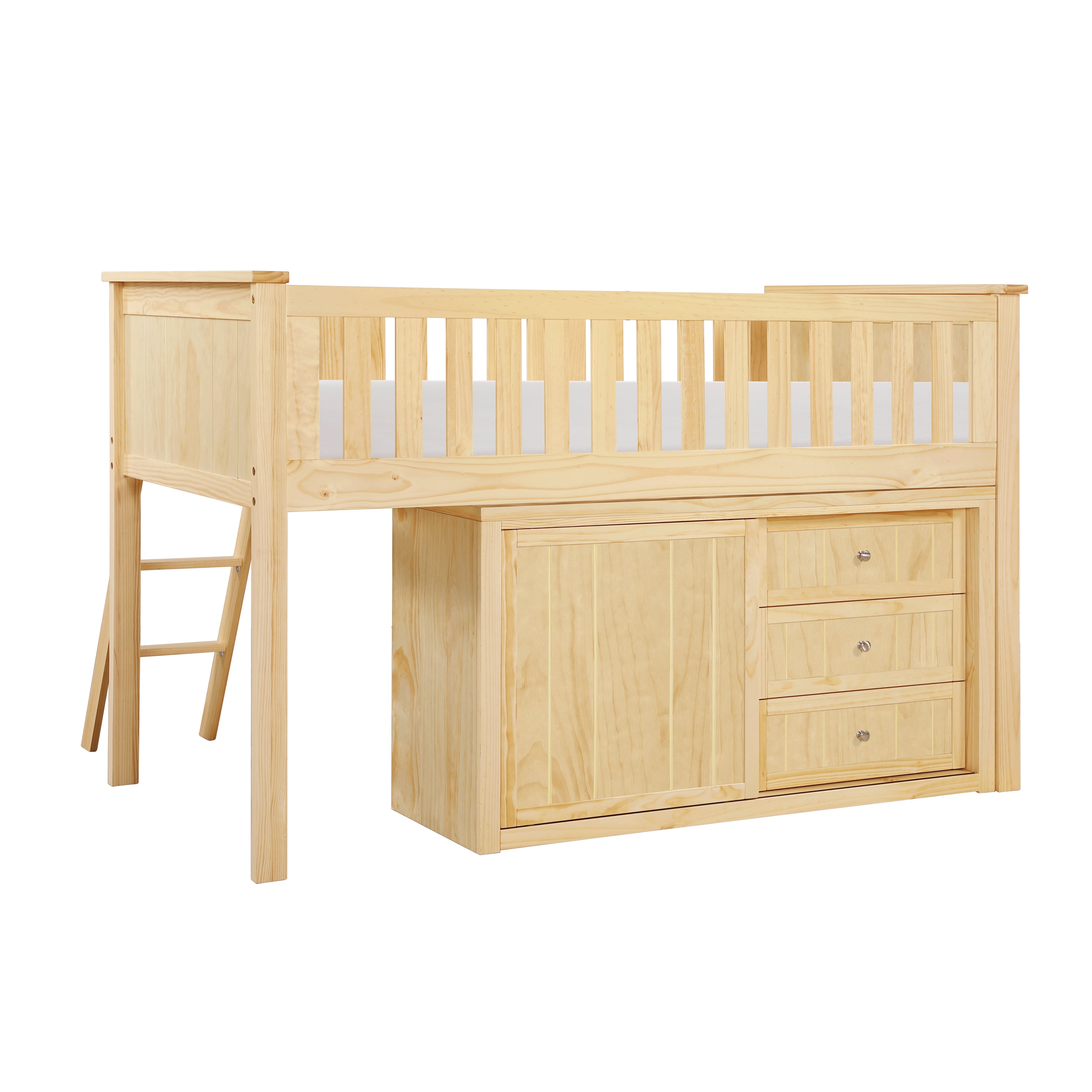 B2043LL-1*BCDR (5) Low Loft Bunk with Bookcase and Dresser - B2043LL-1*BCDR