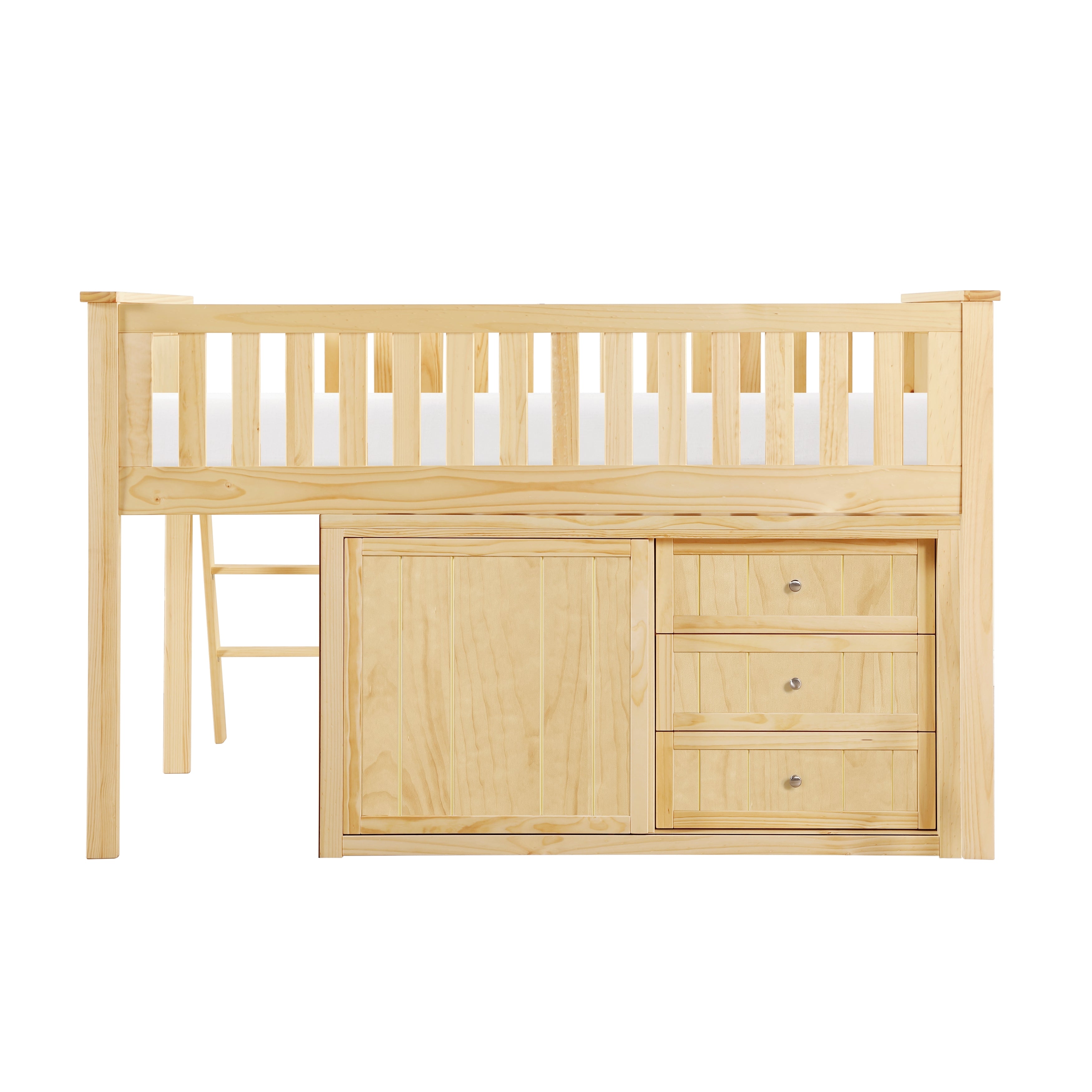 B2043LL-1*BCDR (5) Low Loft Bunk with Bookcase and Dresser - B2043LL-1*BCDR