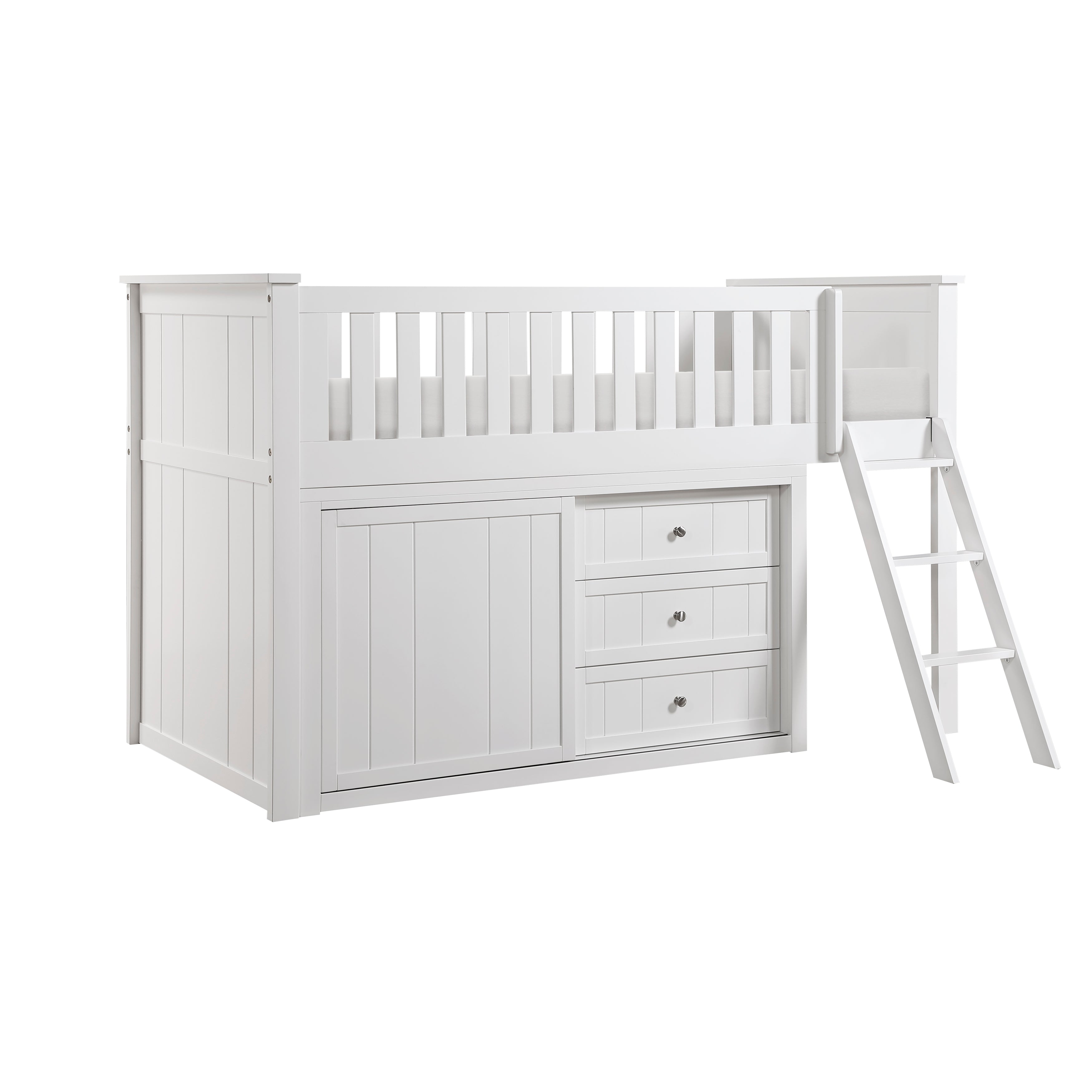 B2053LLW-1*DR (4) Low Loft Bunk with Dresser – Bien Home Furniture