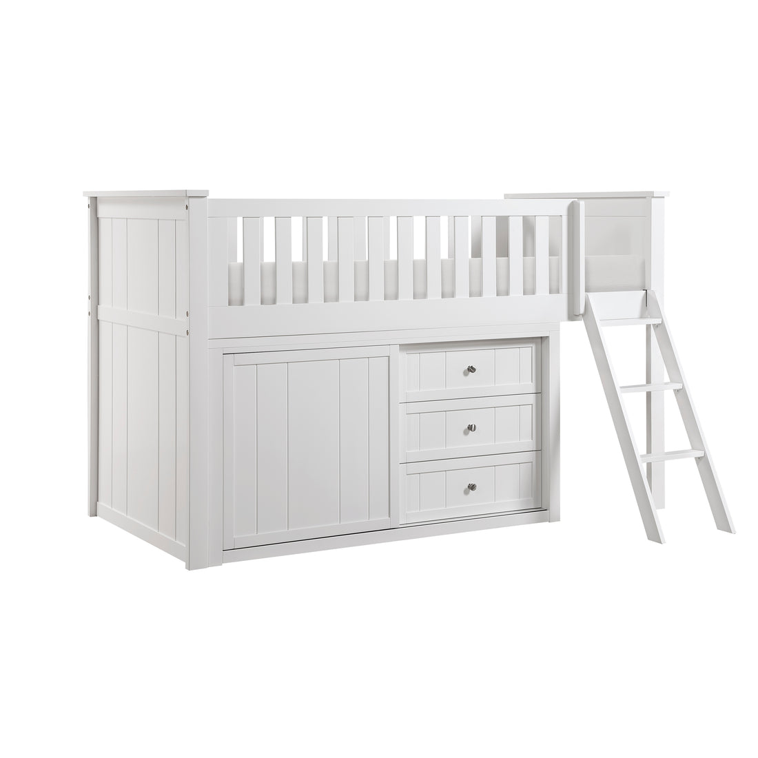 B2053LLW-1*DR (4) Low Loft Bunk with Dresser - B2053LLW-1*DR