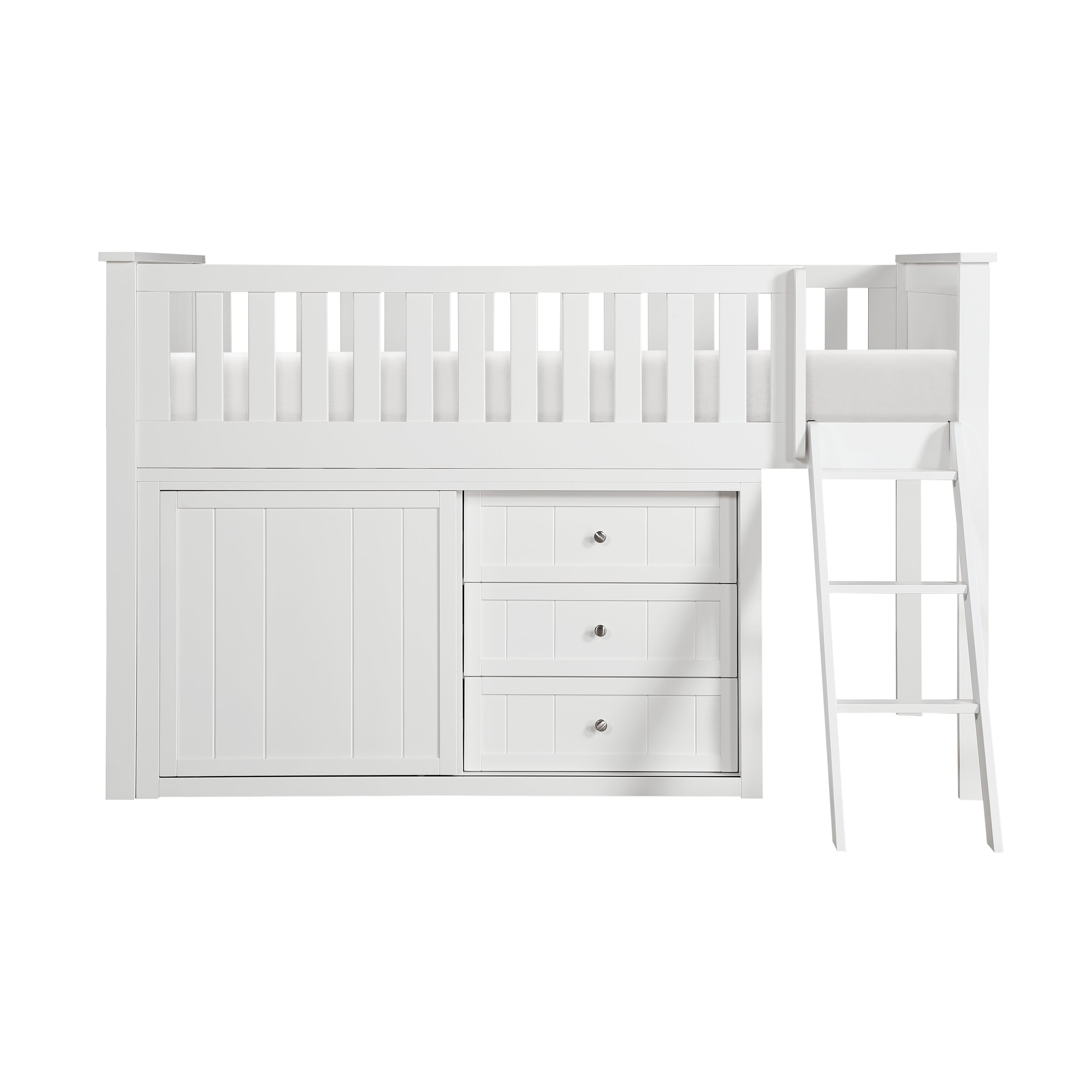 B2053LLW-1*DR (4) Low Loft Bunk with Dresser - B2053LLW-1*DR