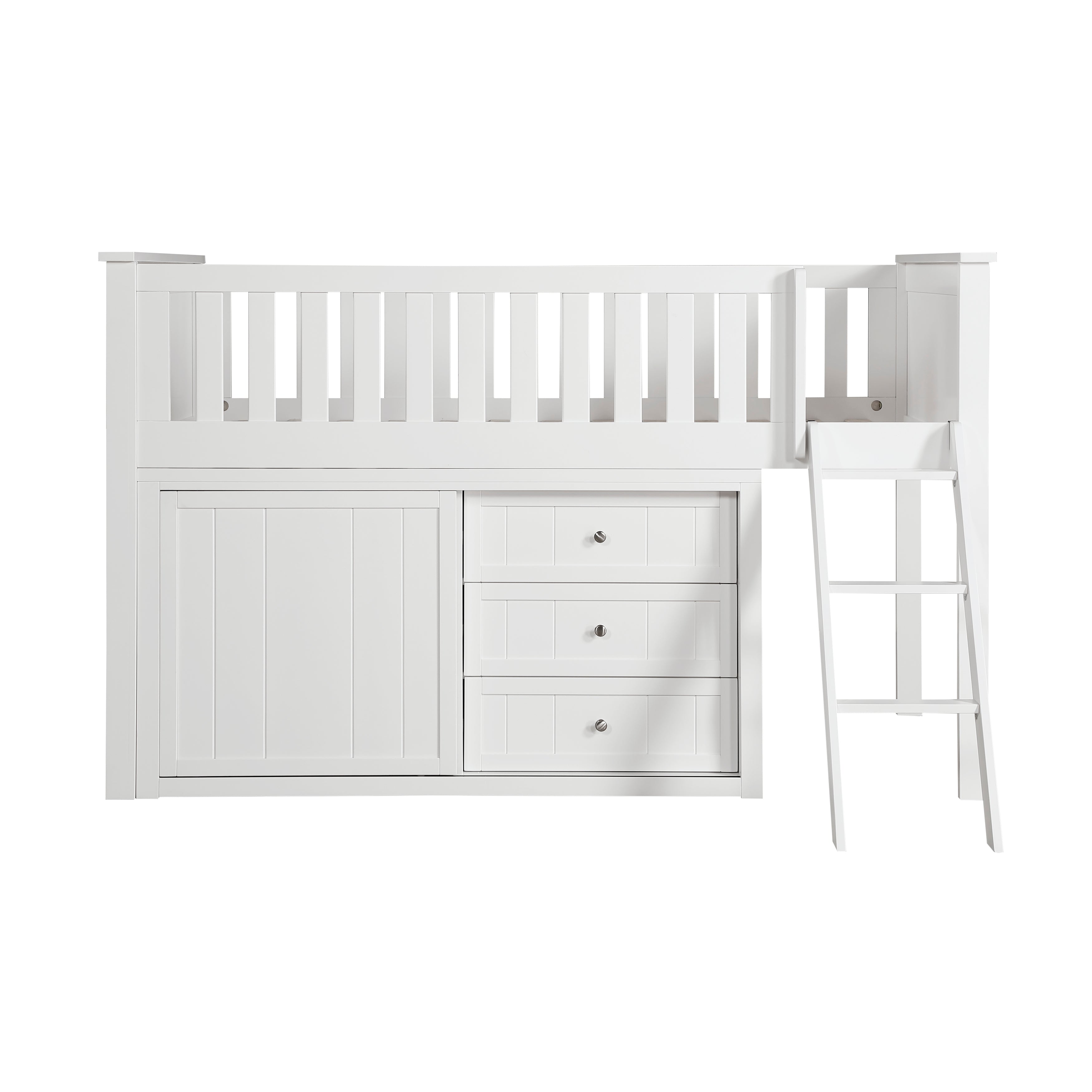 B2053LLW-1*DR (4) Low Loft Bunk with Dresser - B2053LLW-1*DR