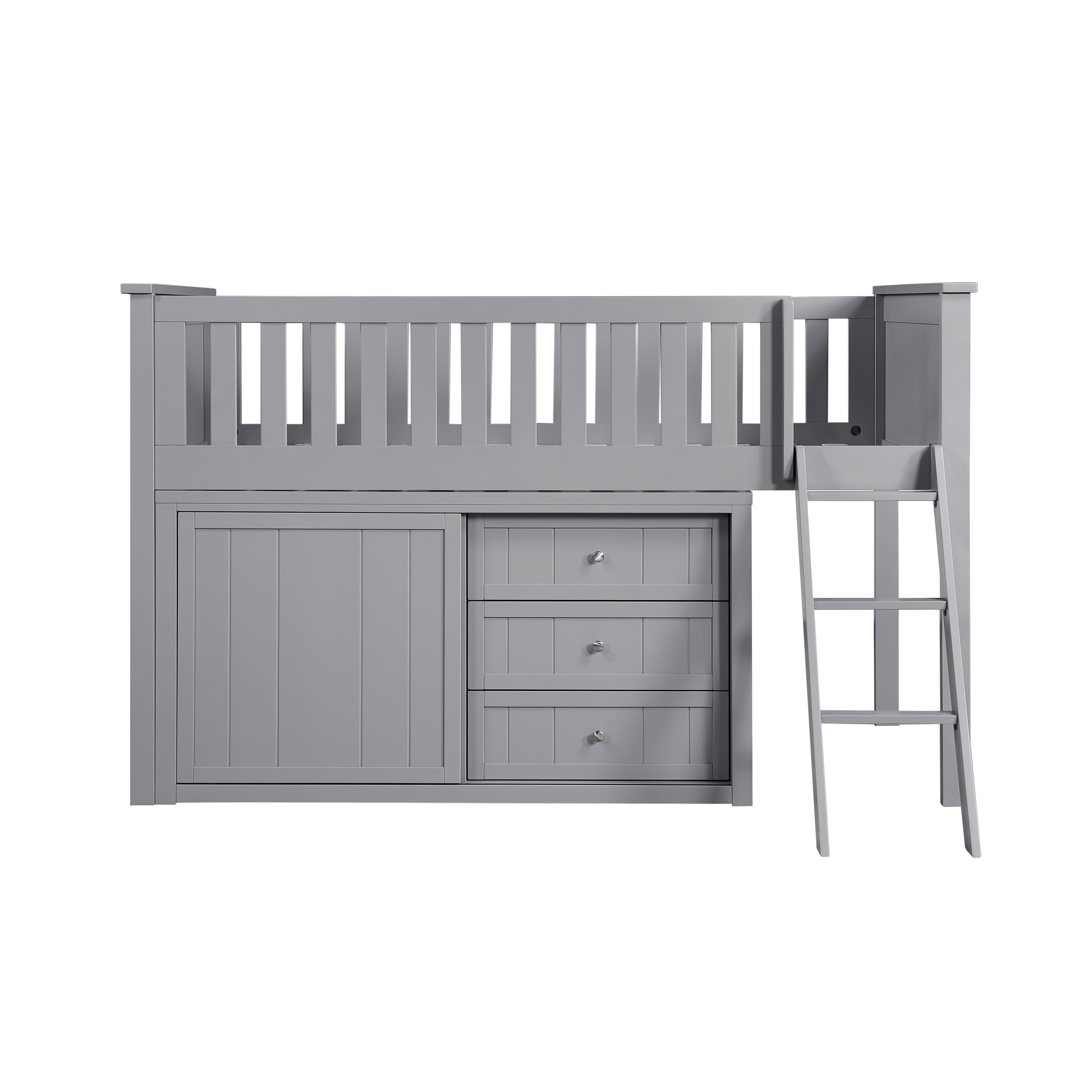 B2063LL-1*BCDR (5) Low Loft Bunk with Bookcase and Dresser - B2063LL-1*BCDR