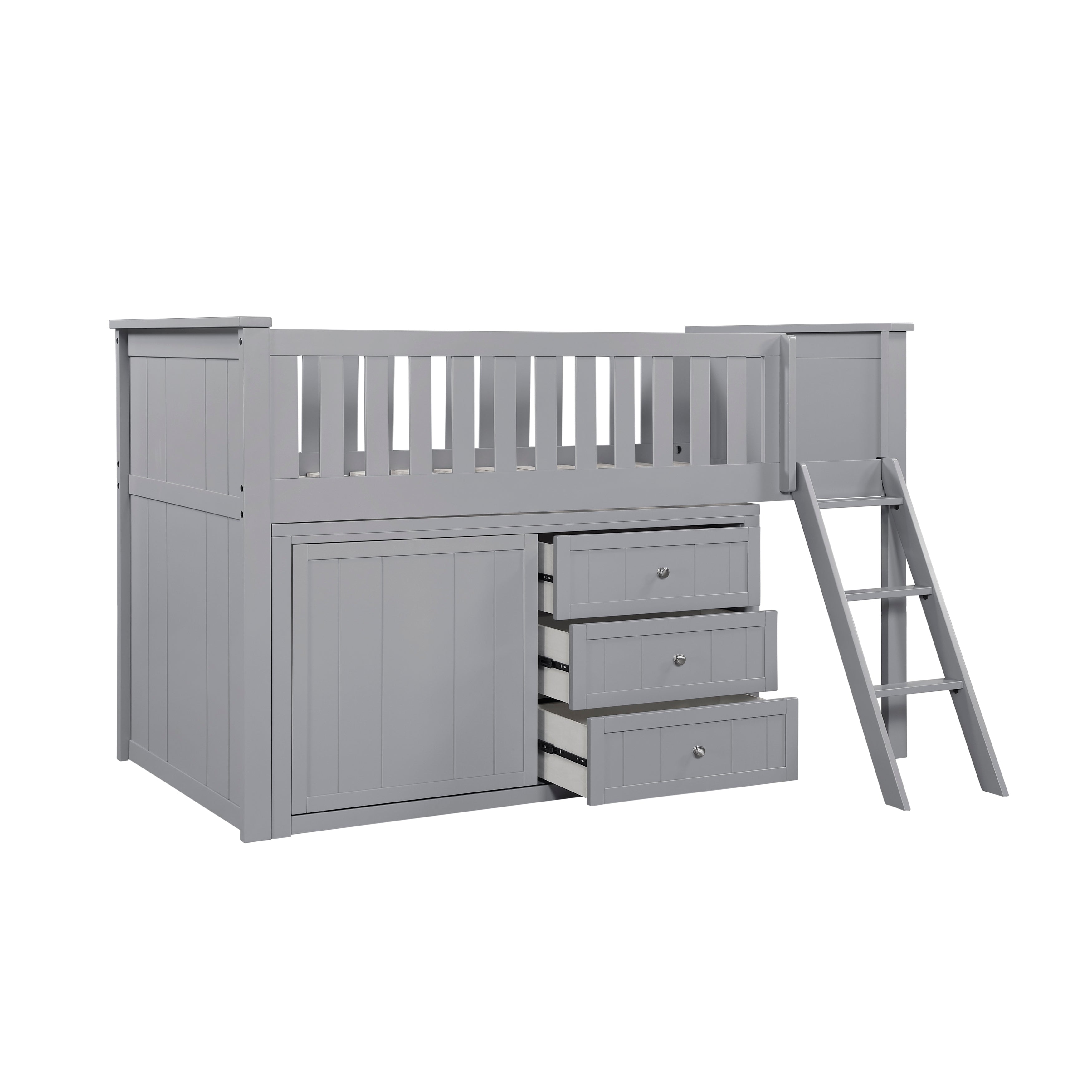 B2063LL-1*DR (4) Low Loft Bunk with Dresser - B2063LL-1*DR