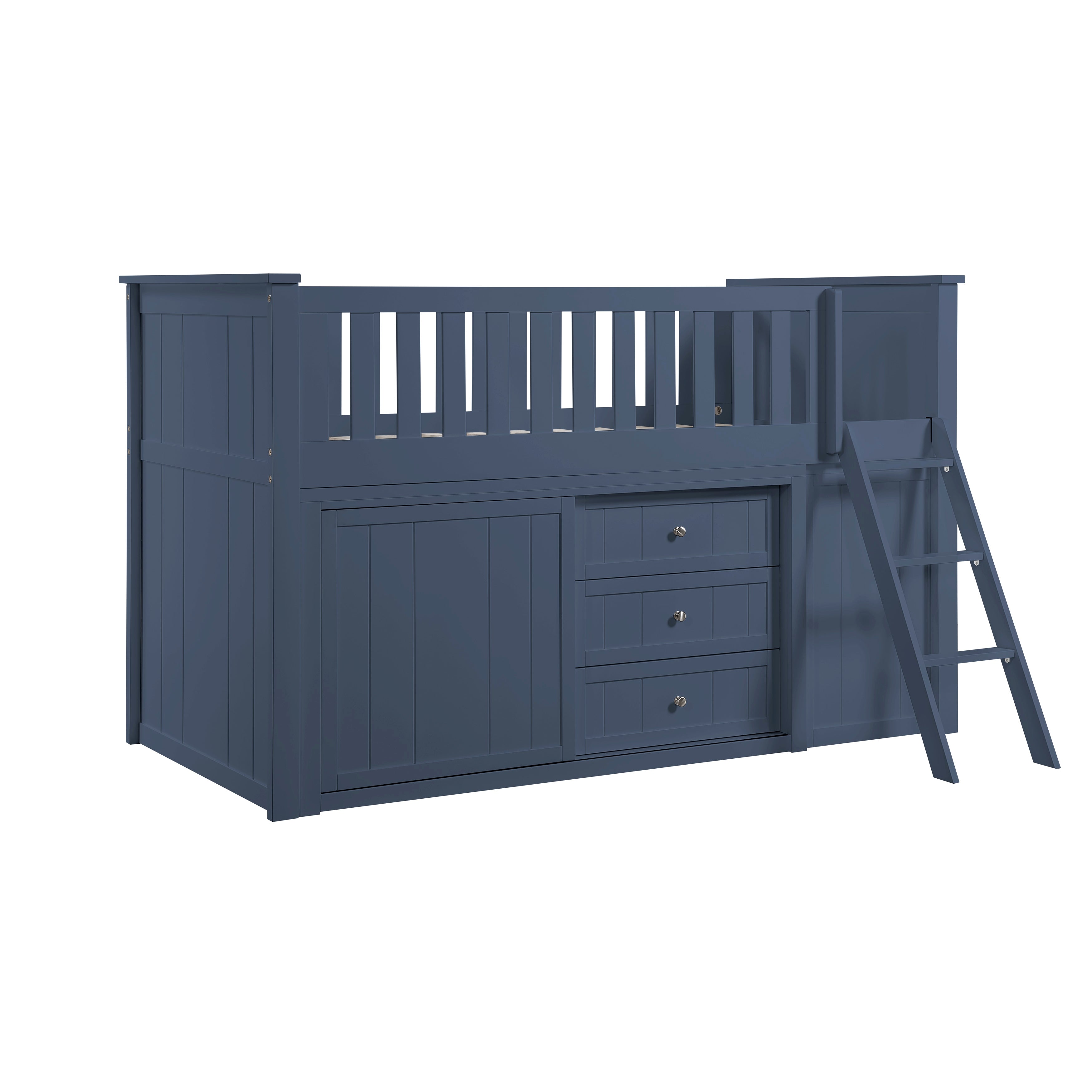 B2083BULL-1*BC2DR (6) Low Loft Bunk with Bookcase and 2 Dressers - B2083BULL-1*BC2DR