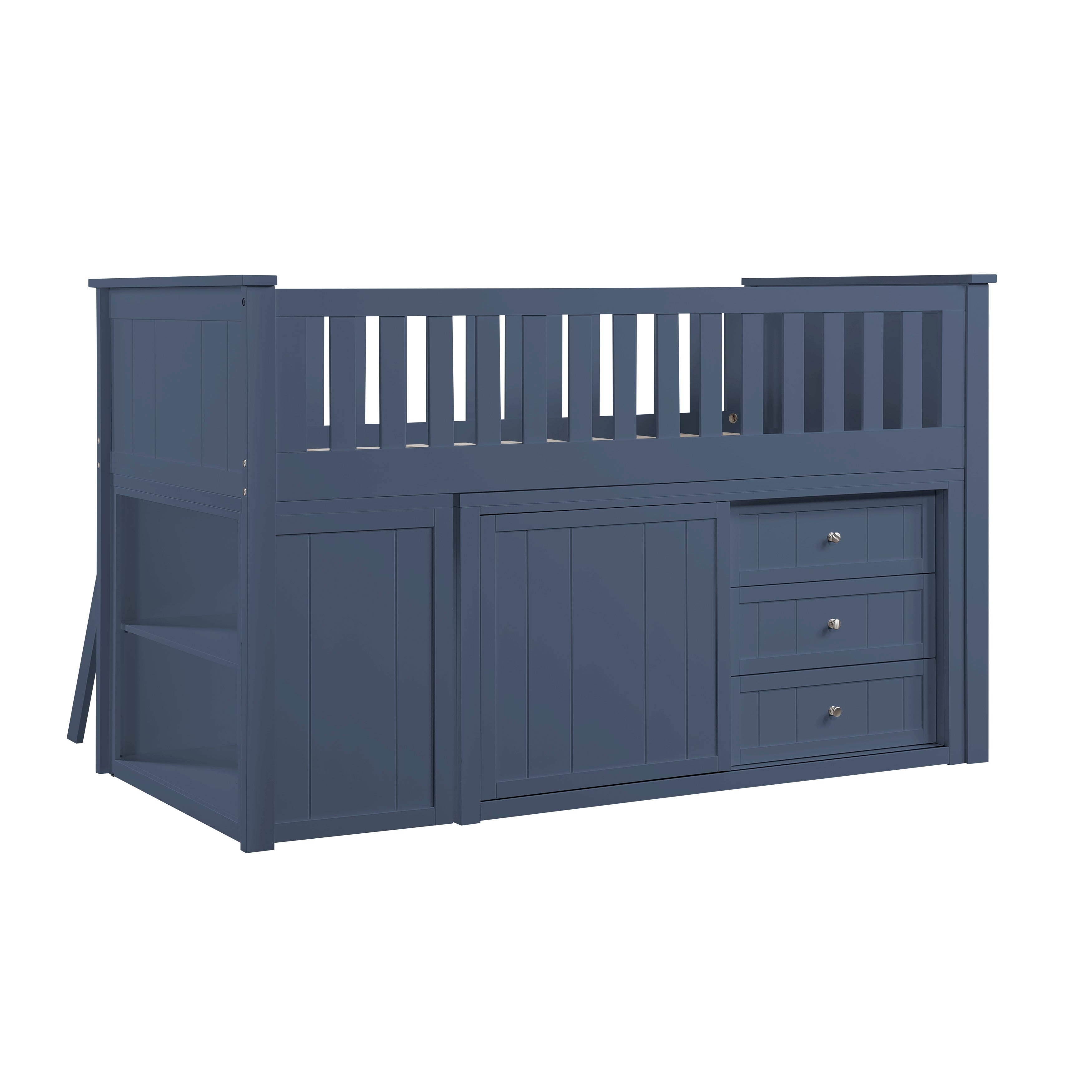 B2083BULL-1*BC2DR (6) Low Loft Bunk with Bookcase and 2 Dressers - B2083BULL-1*BC2DR