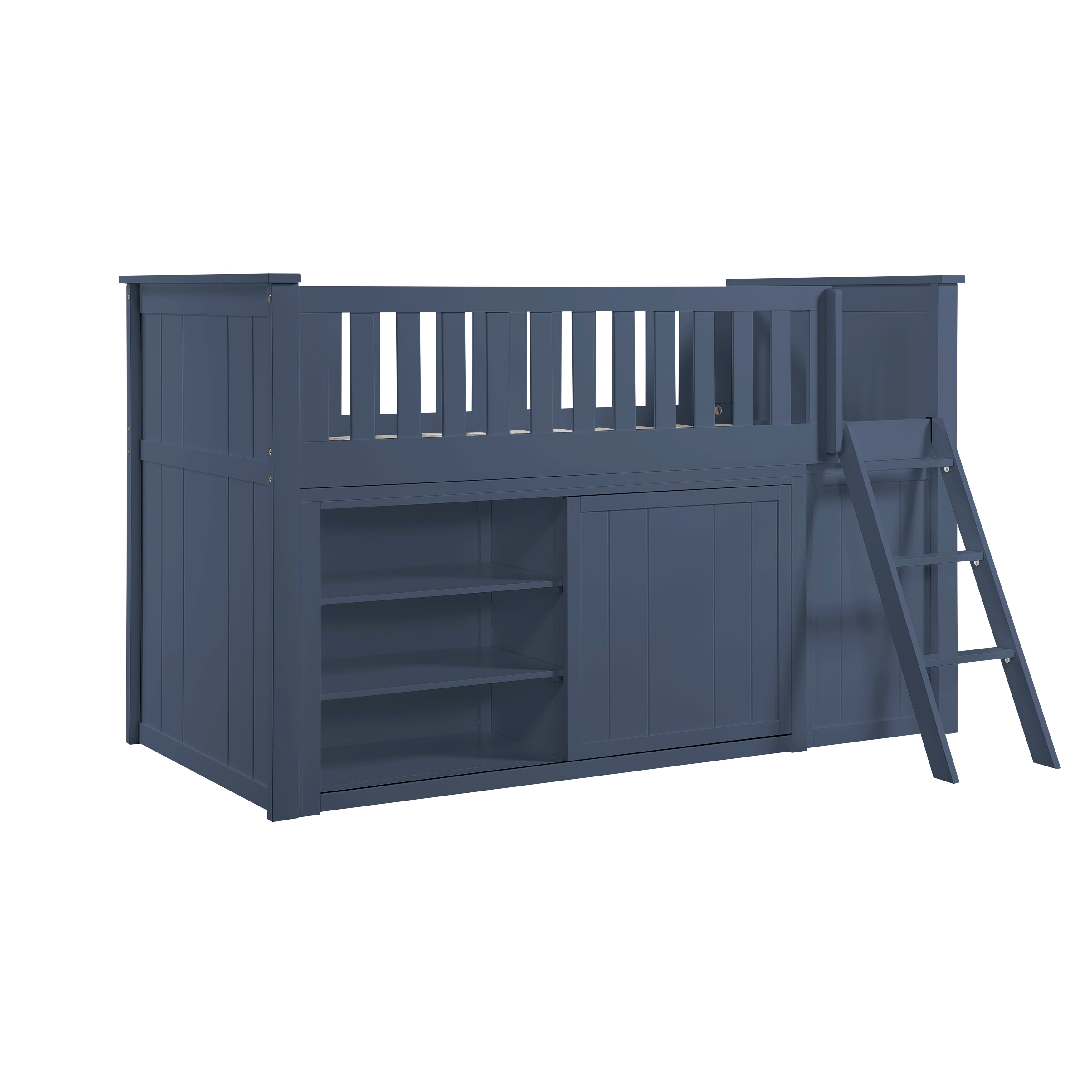 B2083BULL-1*BCDR (5) Low Loft Bunk with Bookcase and Dresser - B2083BULL-1*BCDR