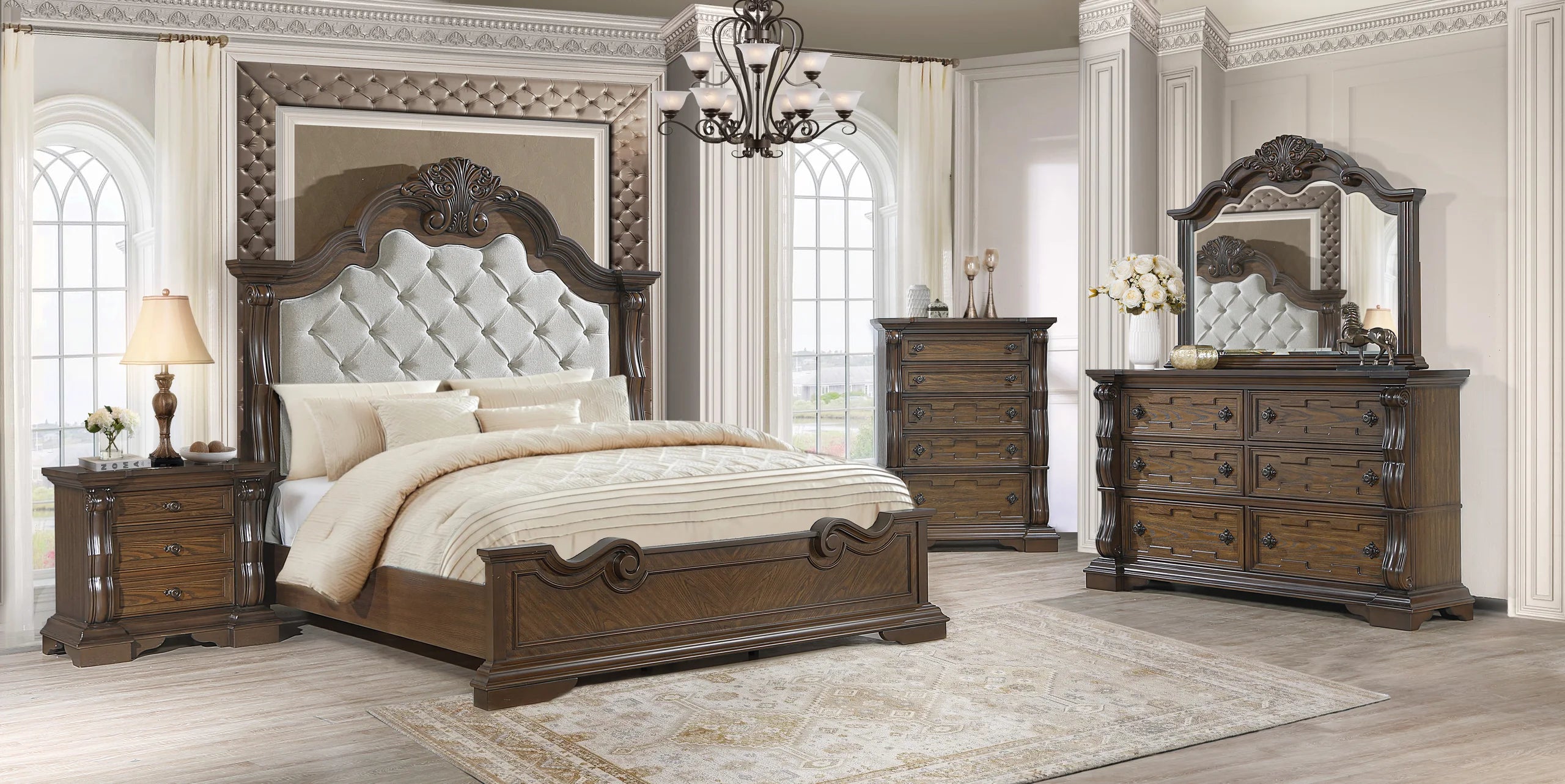 B9000 - 4pc or 5pc Bedroom Set - Queen, King *Extra Nightstand - B9000 4pc or 5pc Bedroom Set Extra Nightstand