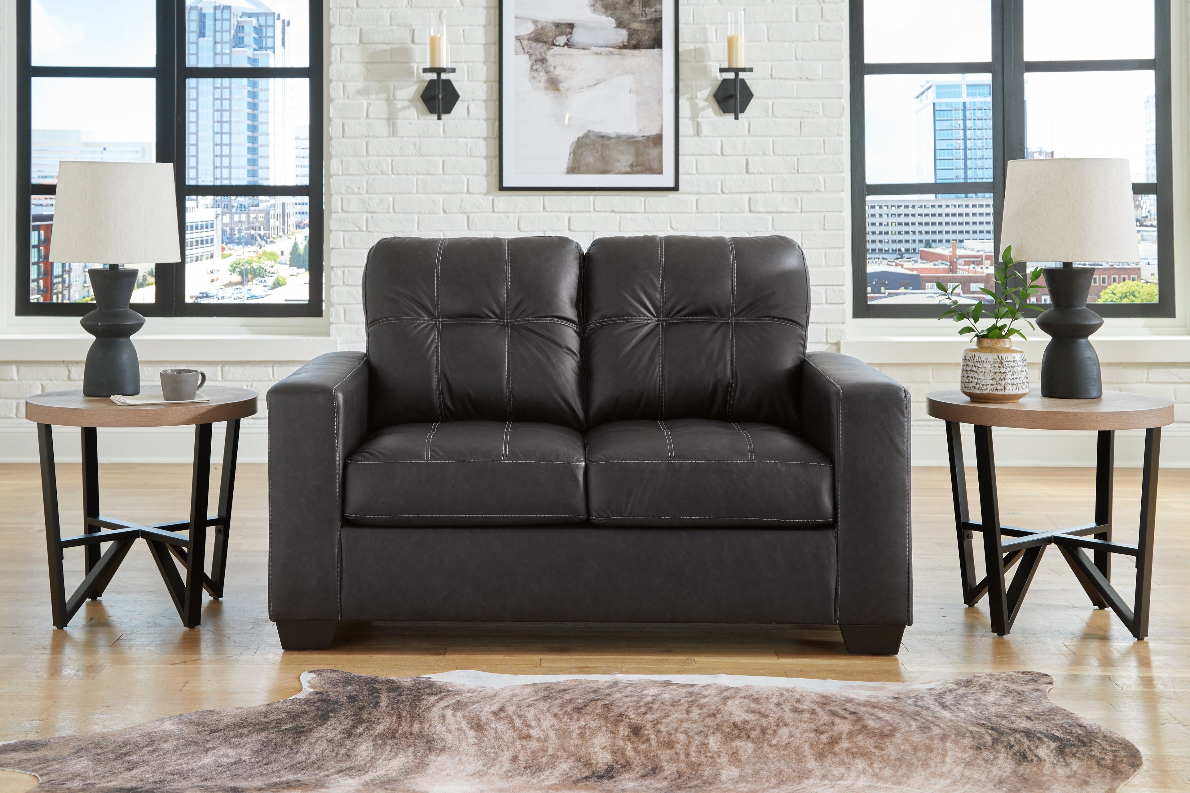 Barlin Mills Loveseat and Oversized Ottoman - 17004U3