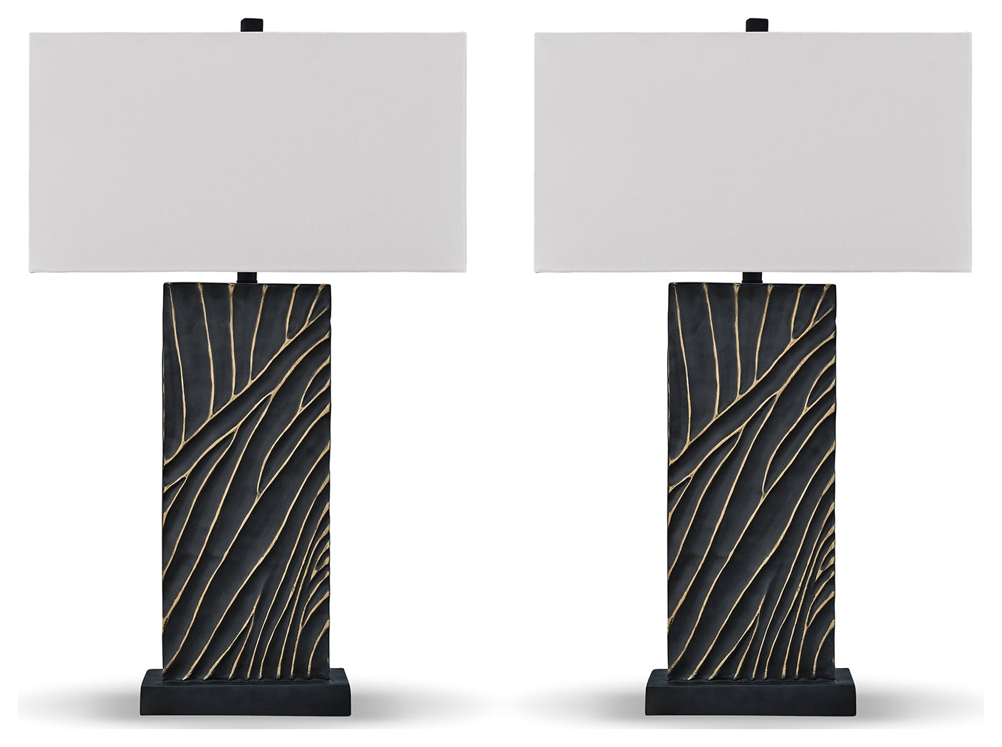 Bartlen 2-Piece Table Lamp Set in Black/Gold Finish - PKG019349