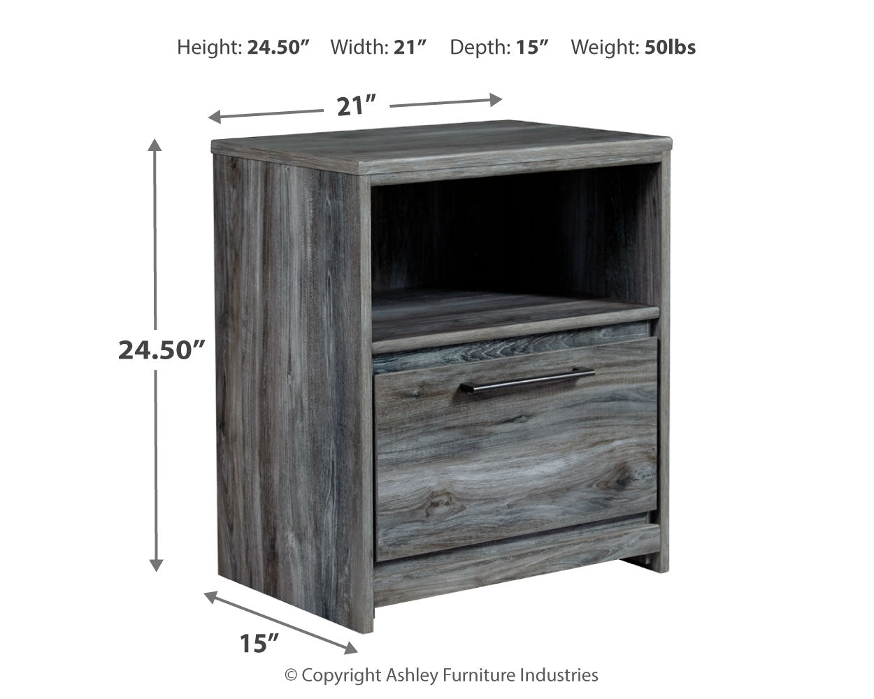 Baystorm Full Panel Storage Bed and Nightstand - B221B96