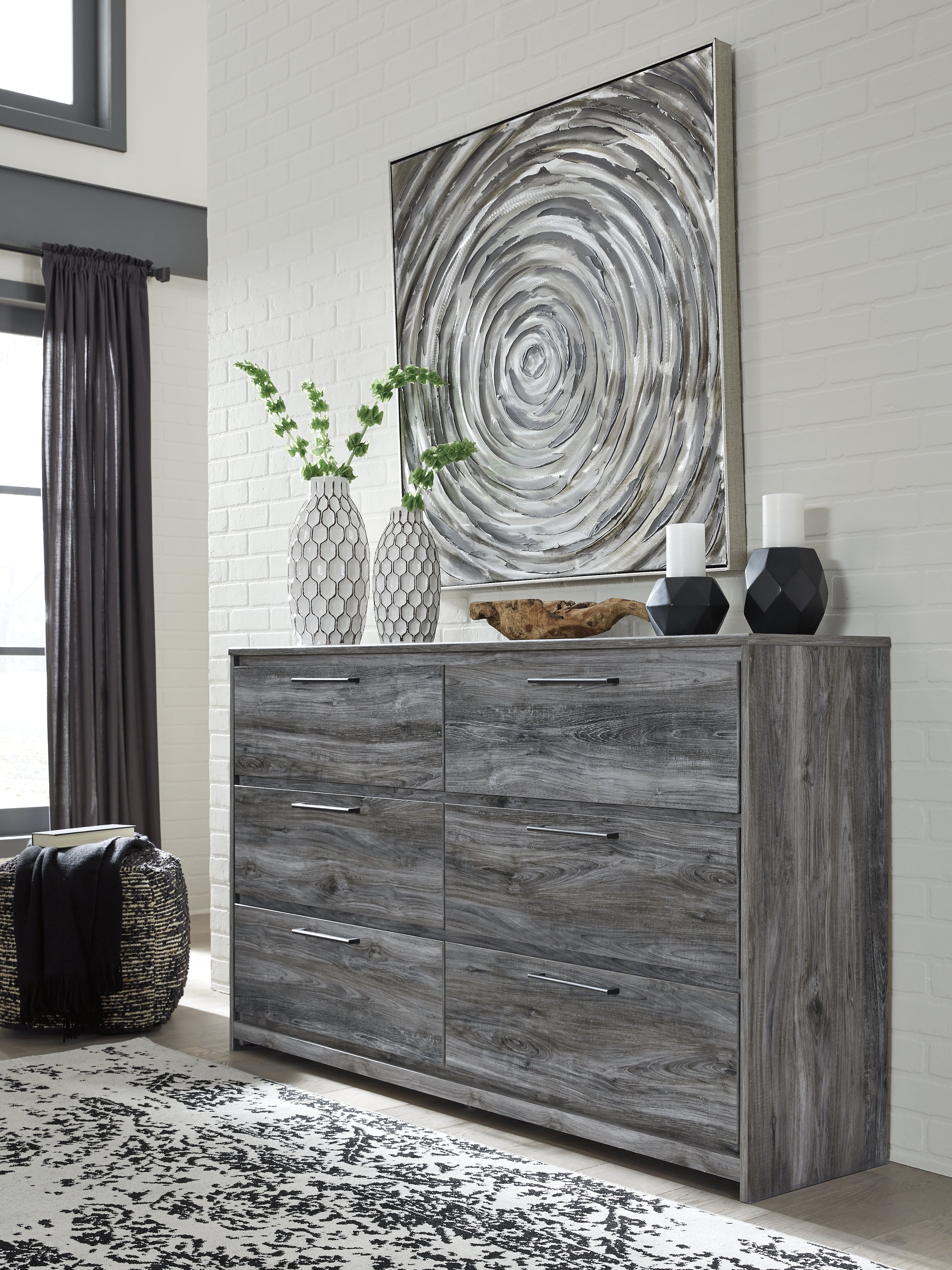 Baystorm Gray Full Panel Headboard, Dresser and Nightstand - B221B59