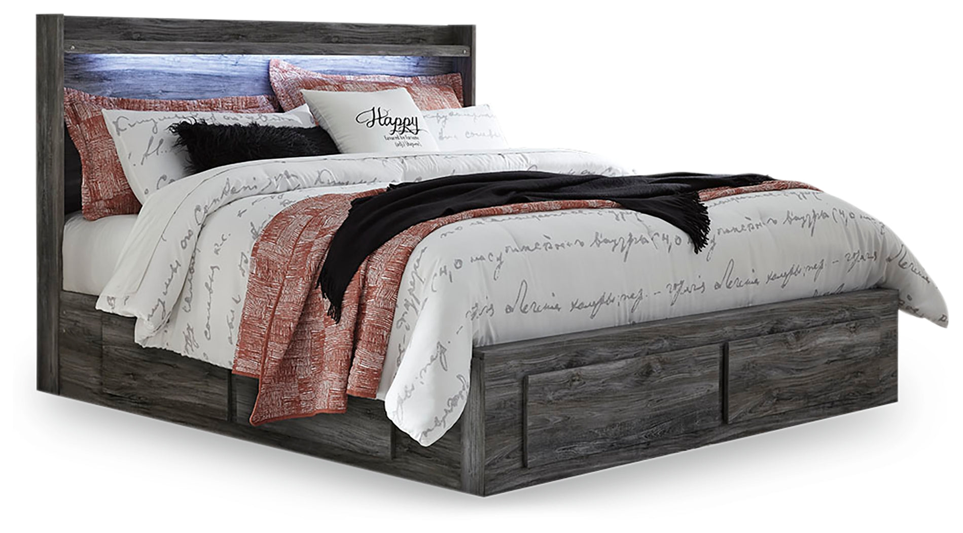 Baystorm King Storage Bed, Dresser, Mirror, Chest and 2 Nightstands - B221B86