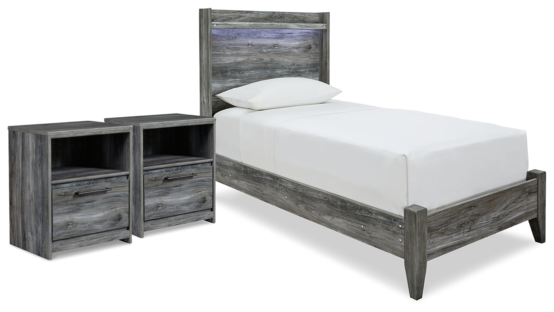 Baystorm Twin Panel Bed and 2 Nightstands - B221B94