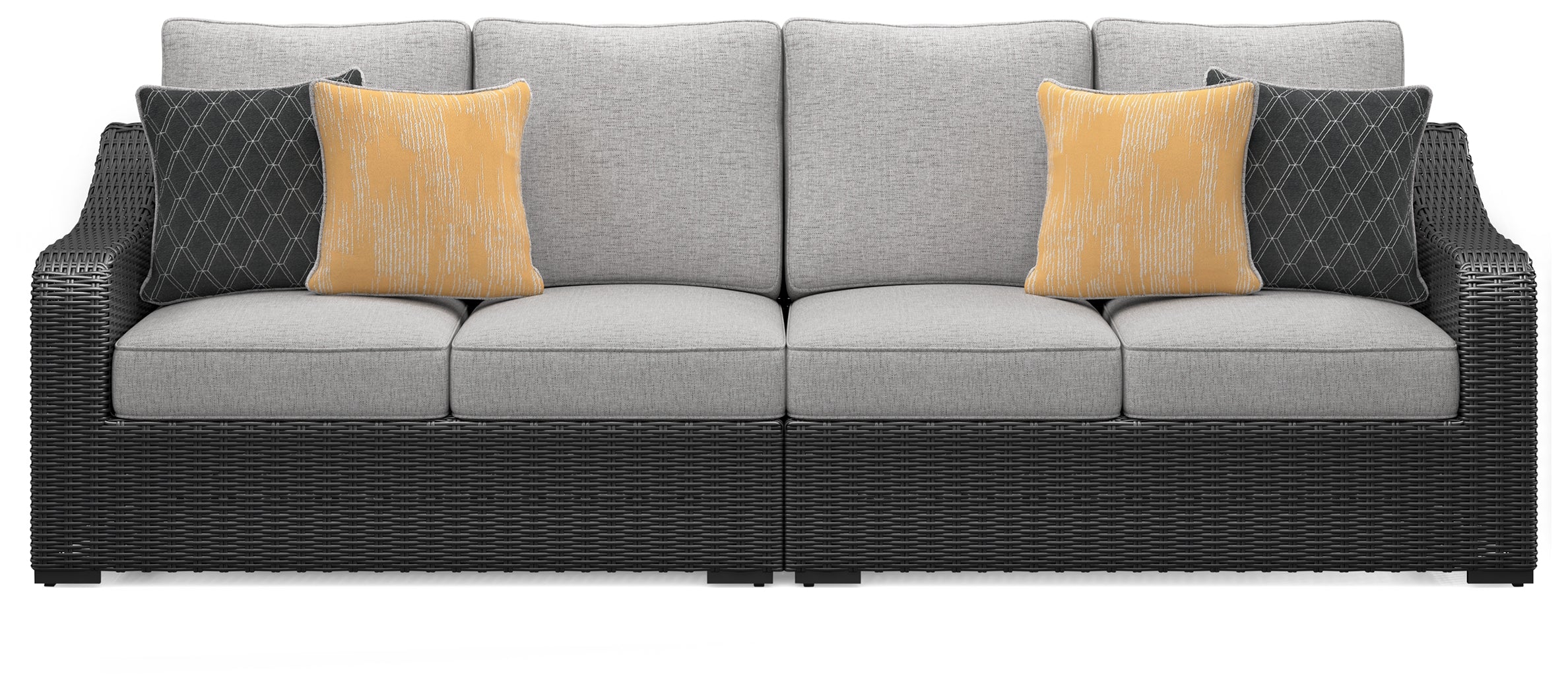 Beachcroft Black/Light Gray 5-Piece Outdoor Sectional - P792P6