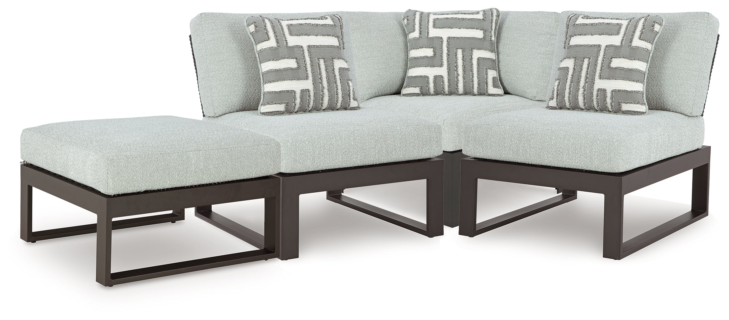 Beachloft Black/Gray 4-Piece Outdoor Sectional - P490P7