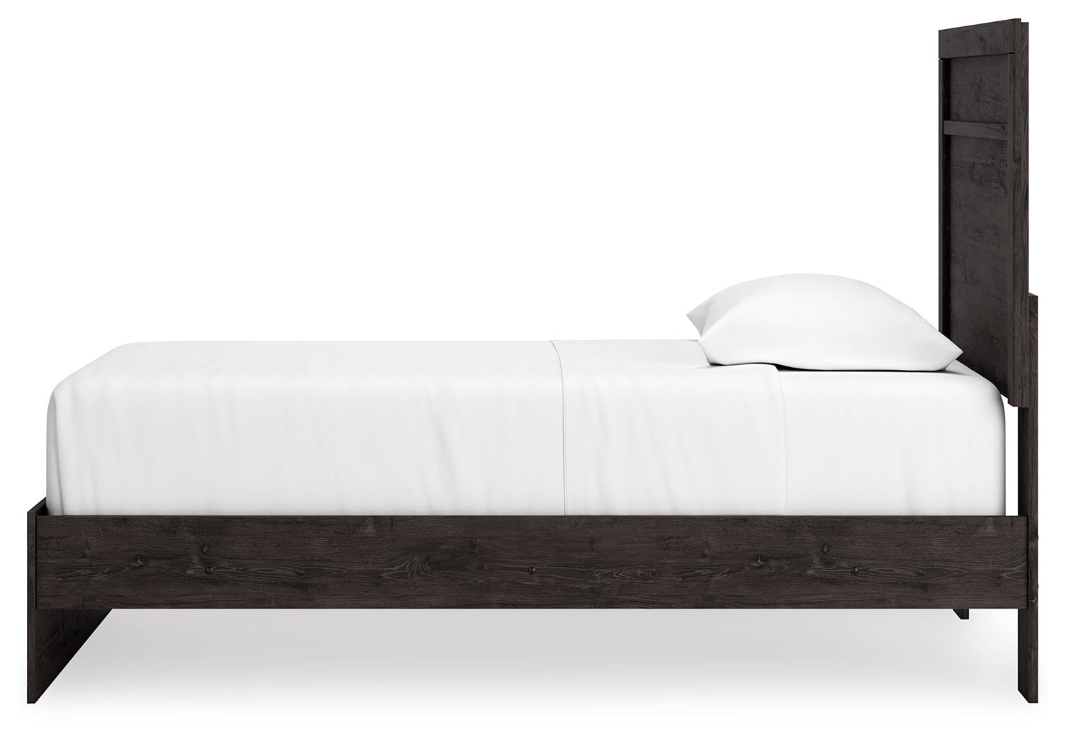 Belachime Twin Panel Bed with Nightstand in Charcoal - PKG018421