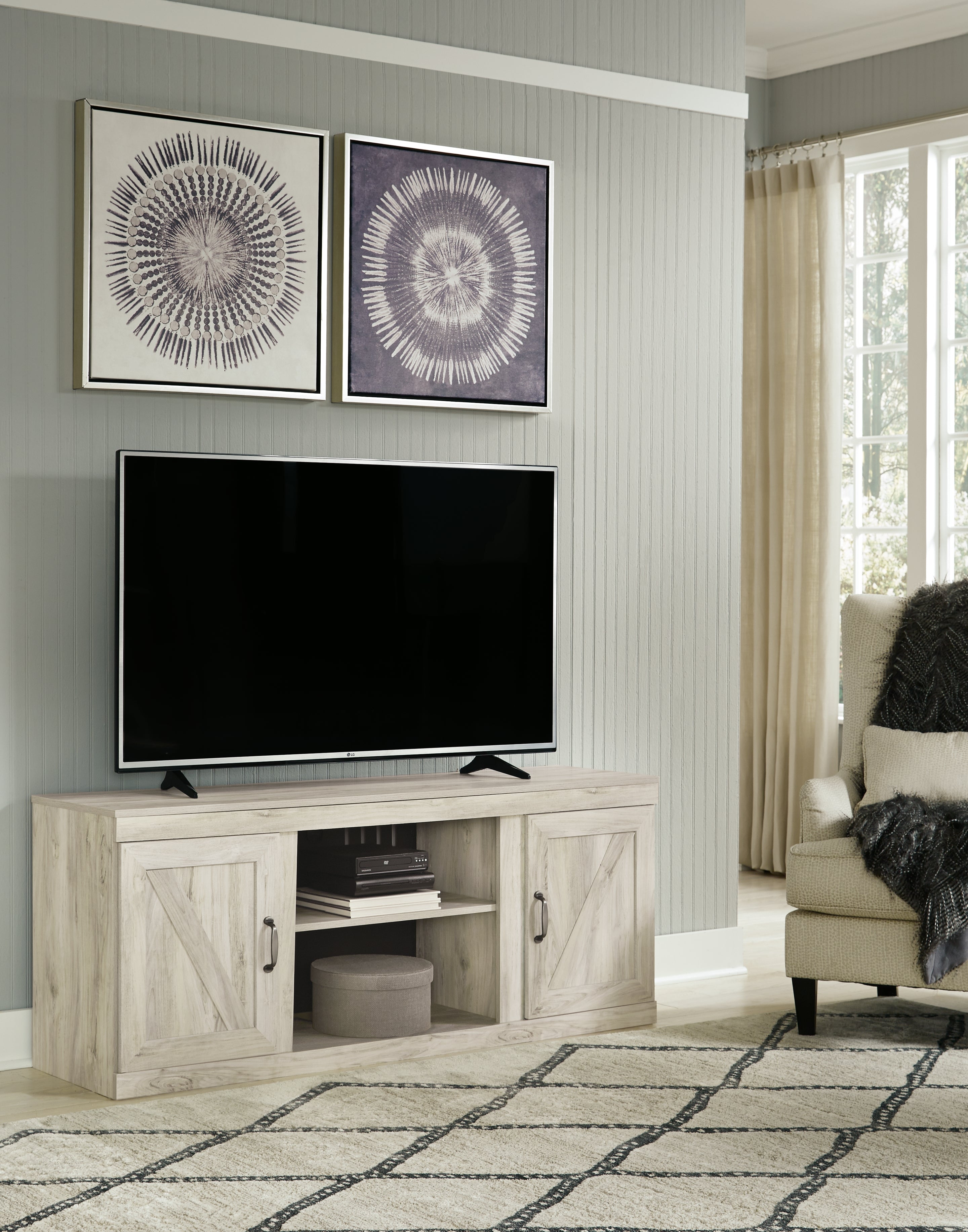 Bellaby Whitewash 4-Piece Entertainment Center - EW0331W6