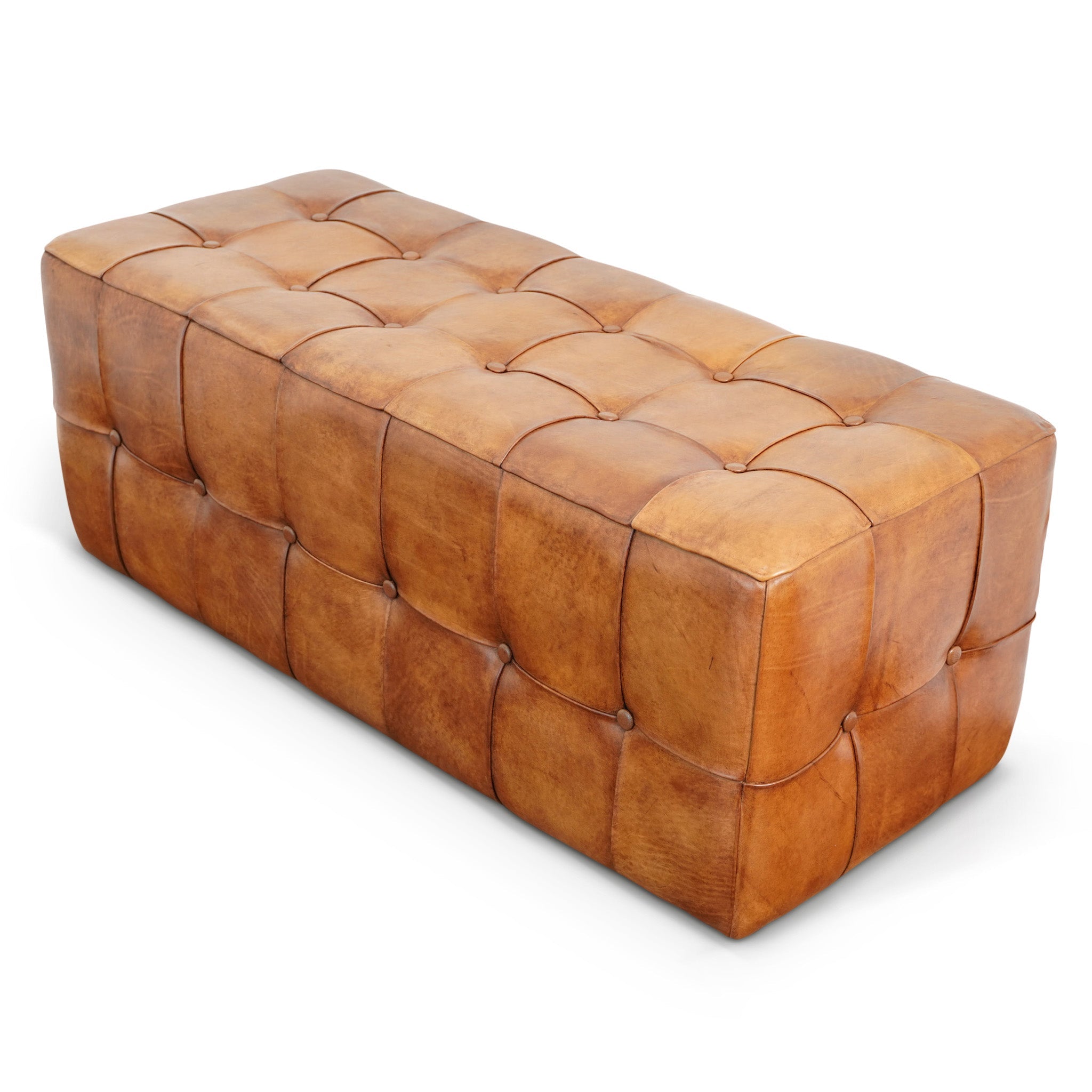 Benjiro Tan Leather Bench - OTT01300701