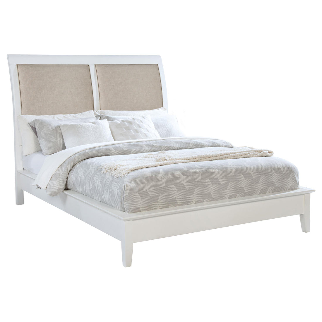 Bexhill 56-inch Upholstered California King Panel Bed White - 223471KW