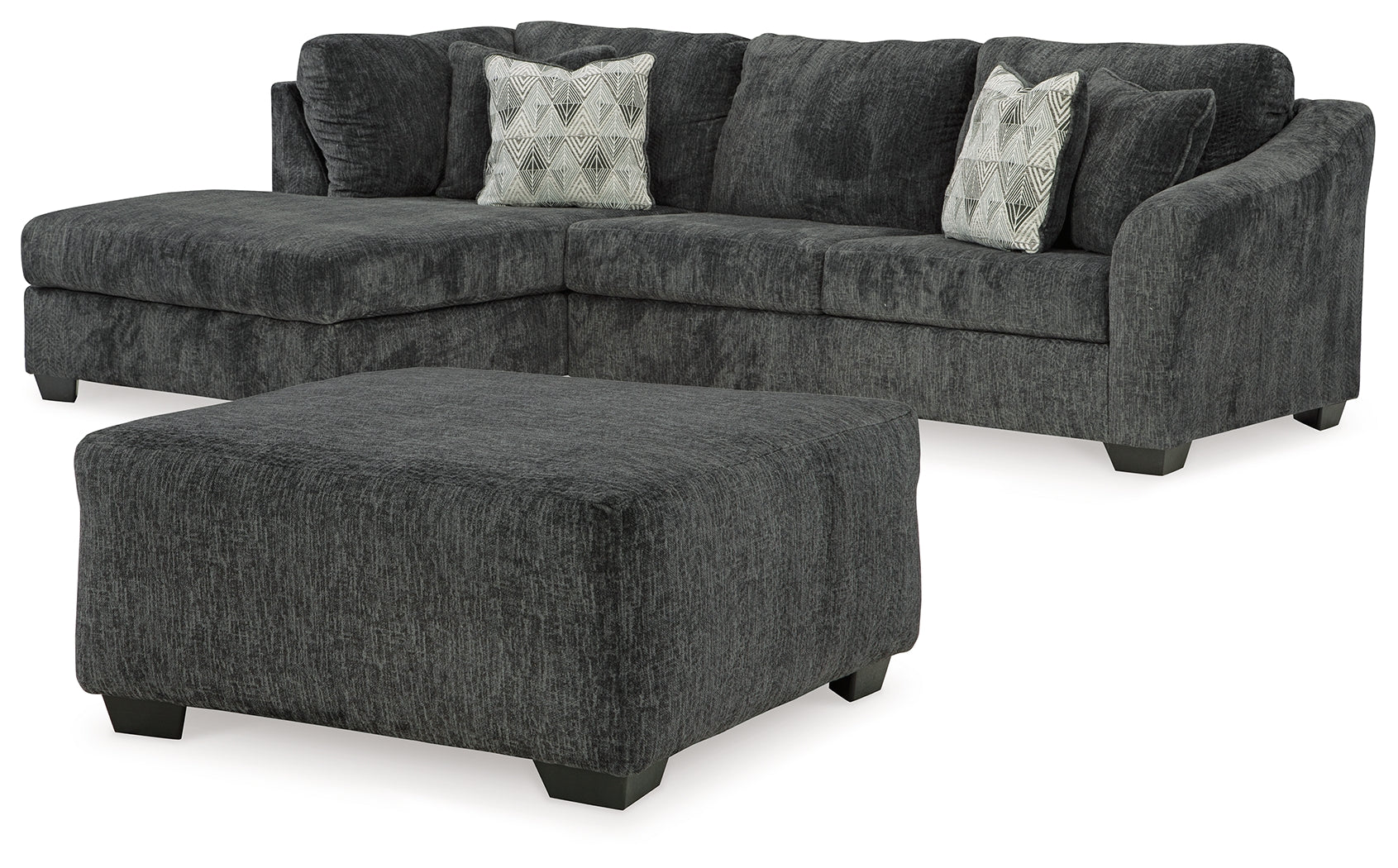 Biddeford 2-Piece Sectional with Ottoman in Shadow - PKG015089
