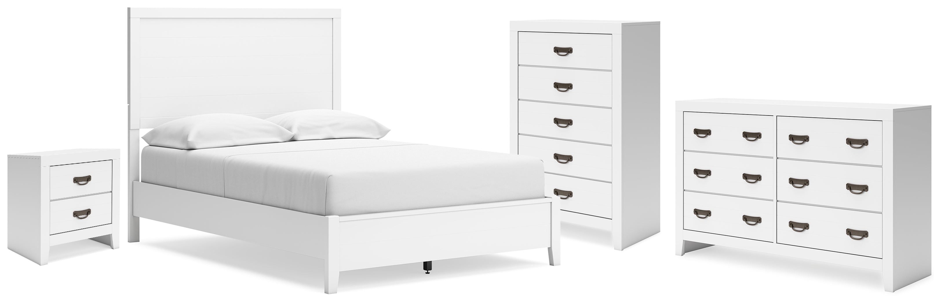 Binterglen White Full Panel Bed, Dresser, Chest and Nightstand - B427B17