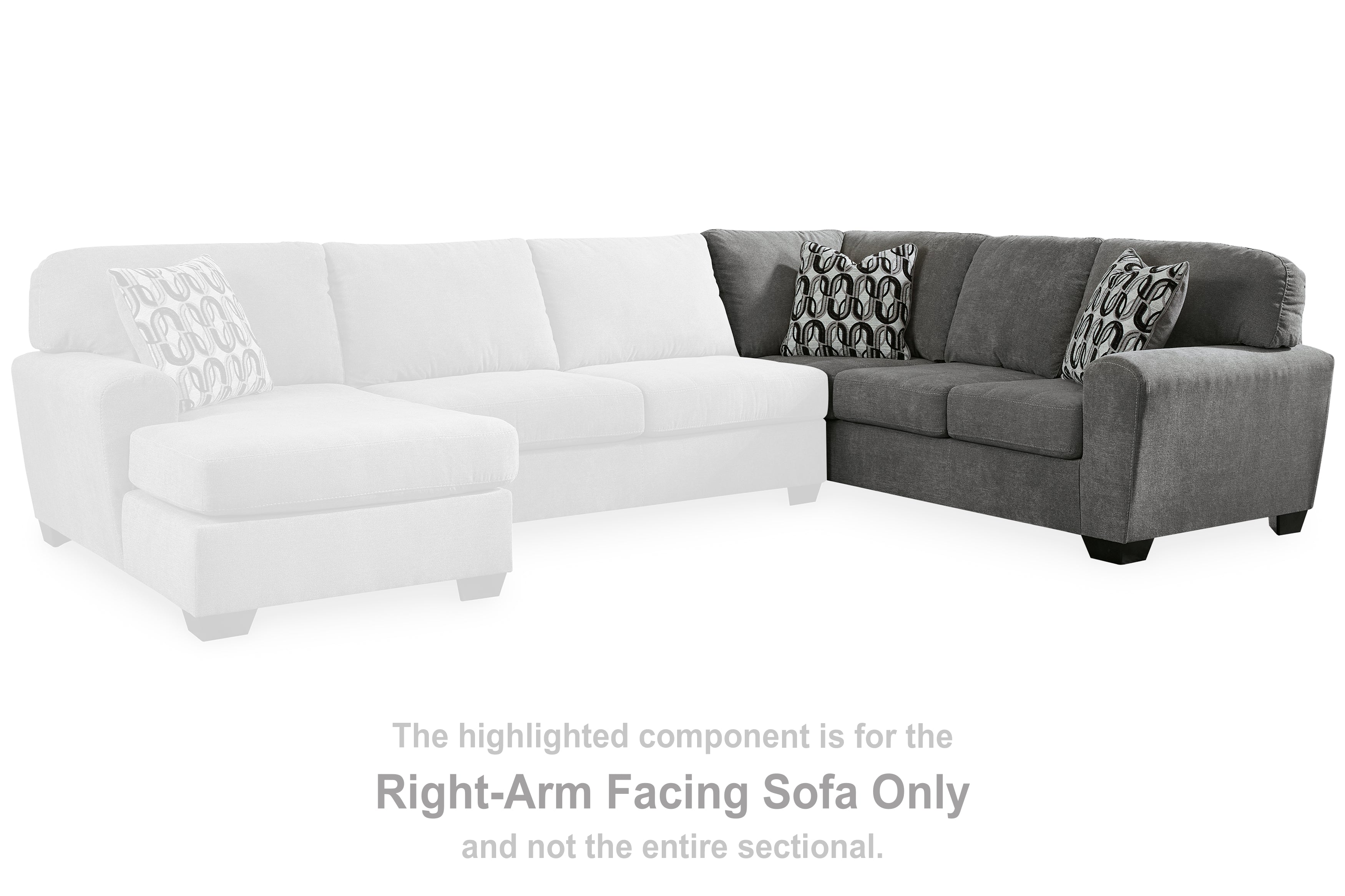 Birkdale Court Gray Right-Arm Facing Sofa - 3240267