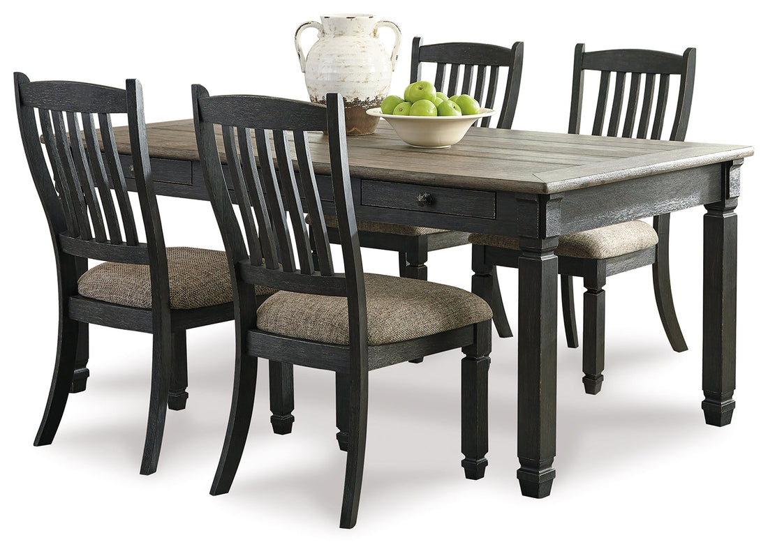 Tyler Creek Black/Grayish Brown Dining Table and 4 Chairs from Ashley - Luna Furniture