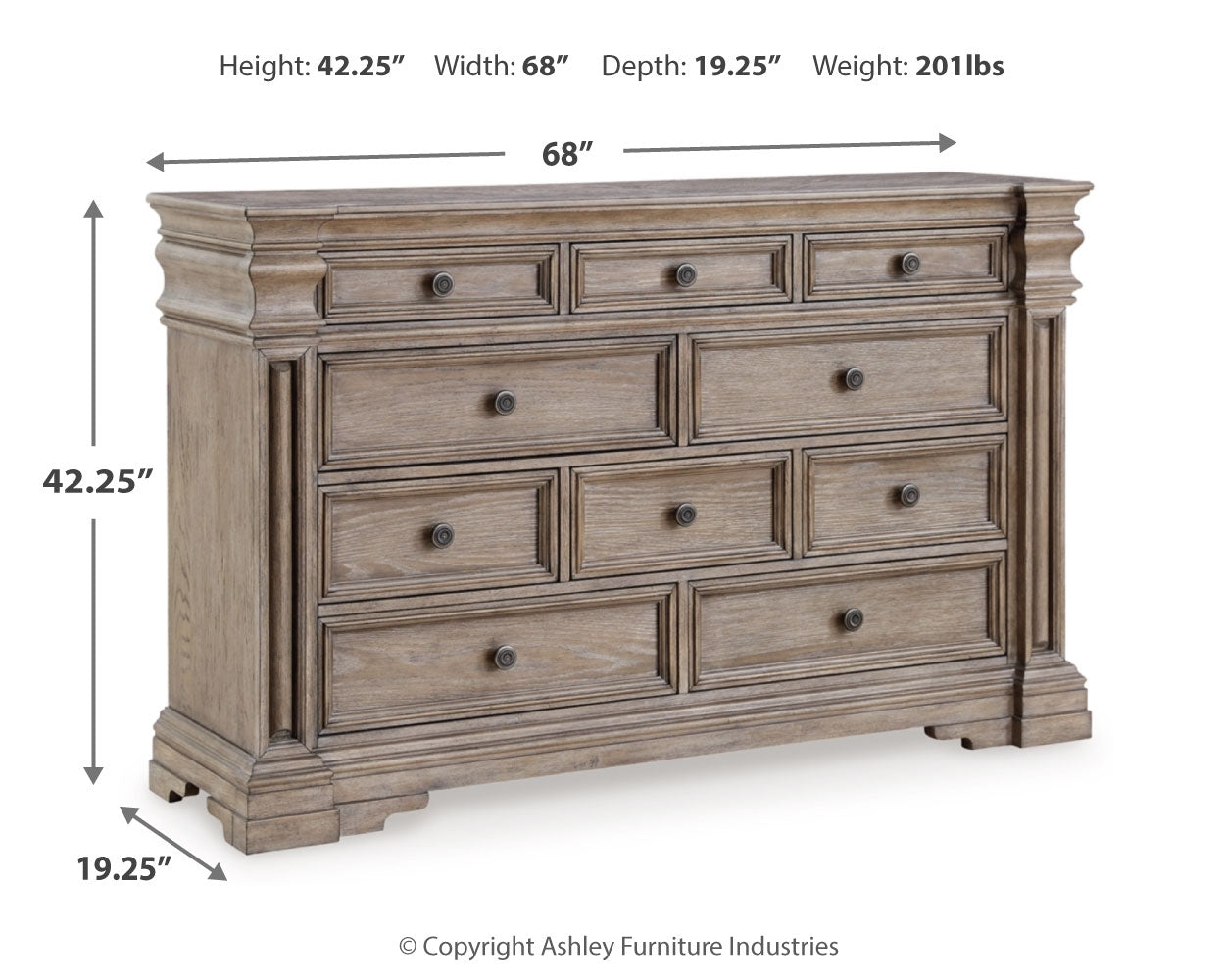 Blairhurst King Panel Bed, Dresser, Chest and 2 Nightstands - B916B11