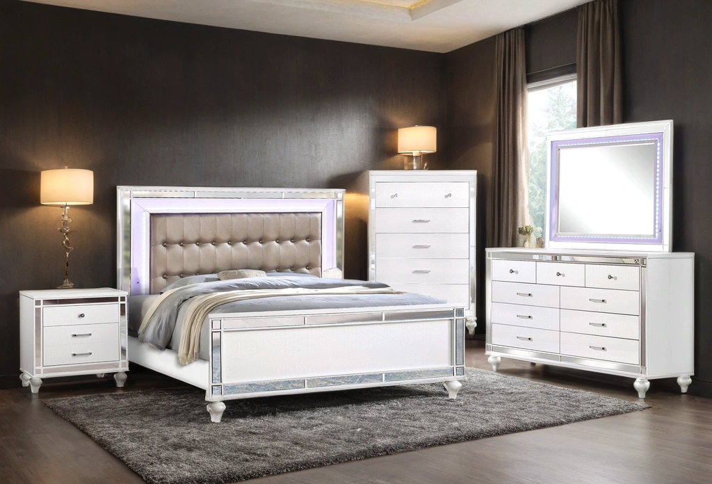 Blanca2 White Bedroom Set Queen, King *4PC King - Blanca2 White 4PC King