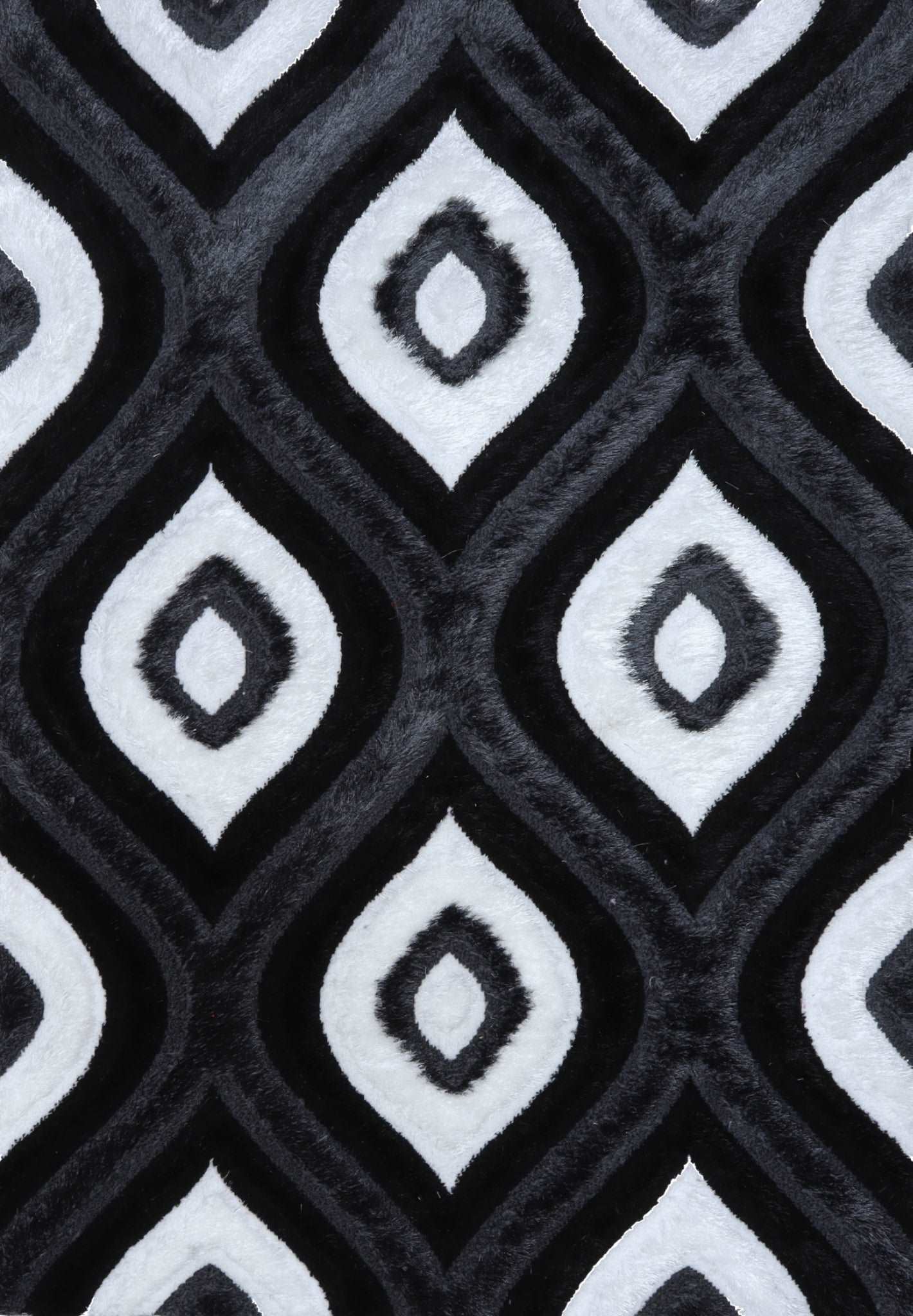 3D Shaggy GRAY-BLACK Area Rug - 3D151 - 3D151-GRY/BLC-57 - Bien Home Furniture &amp; Electronics