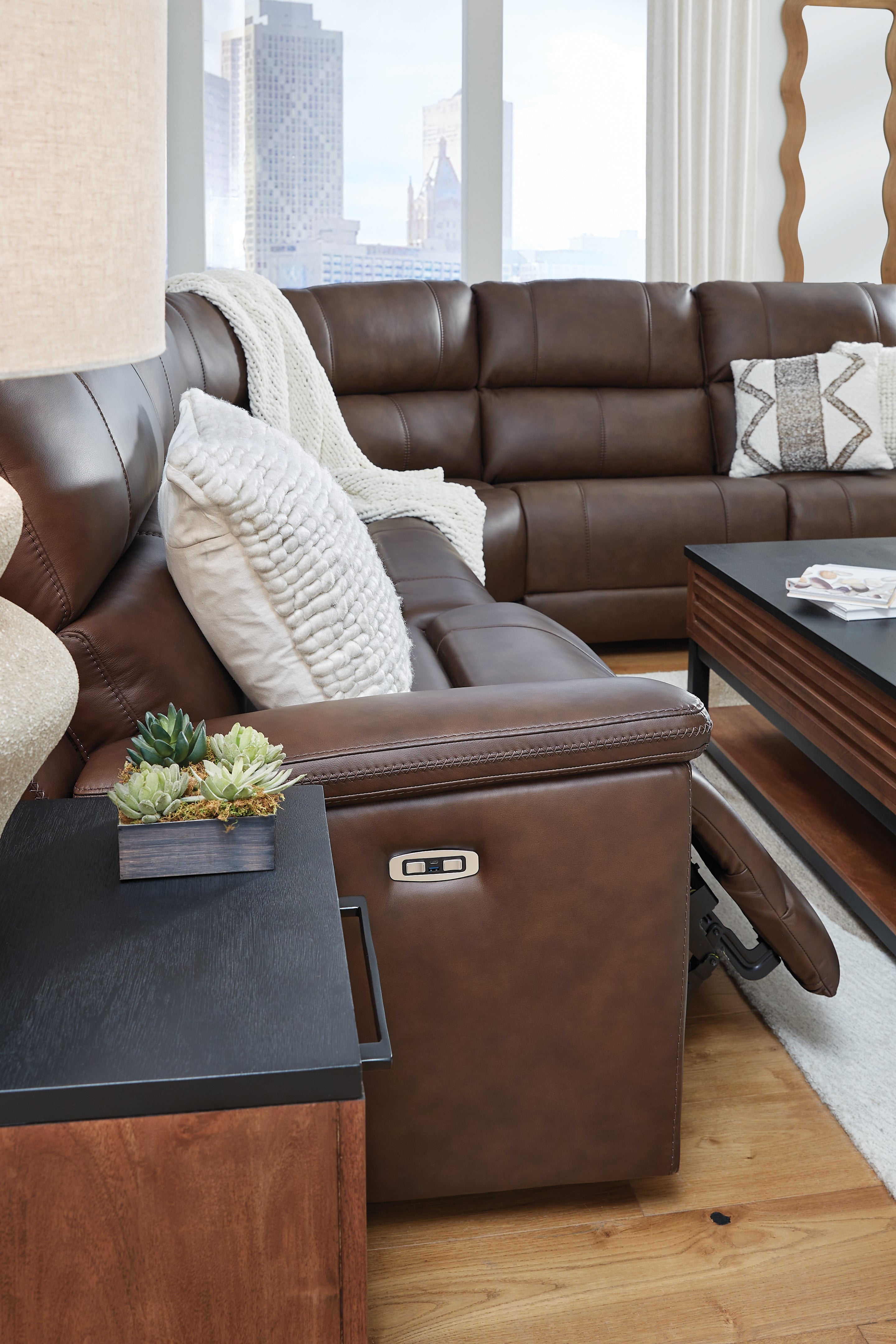 Bleckley Espresso 5-Piece Power Reclining Sectional - PCU12001S4