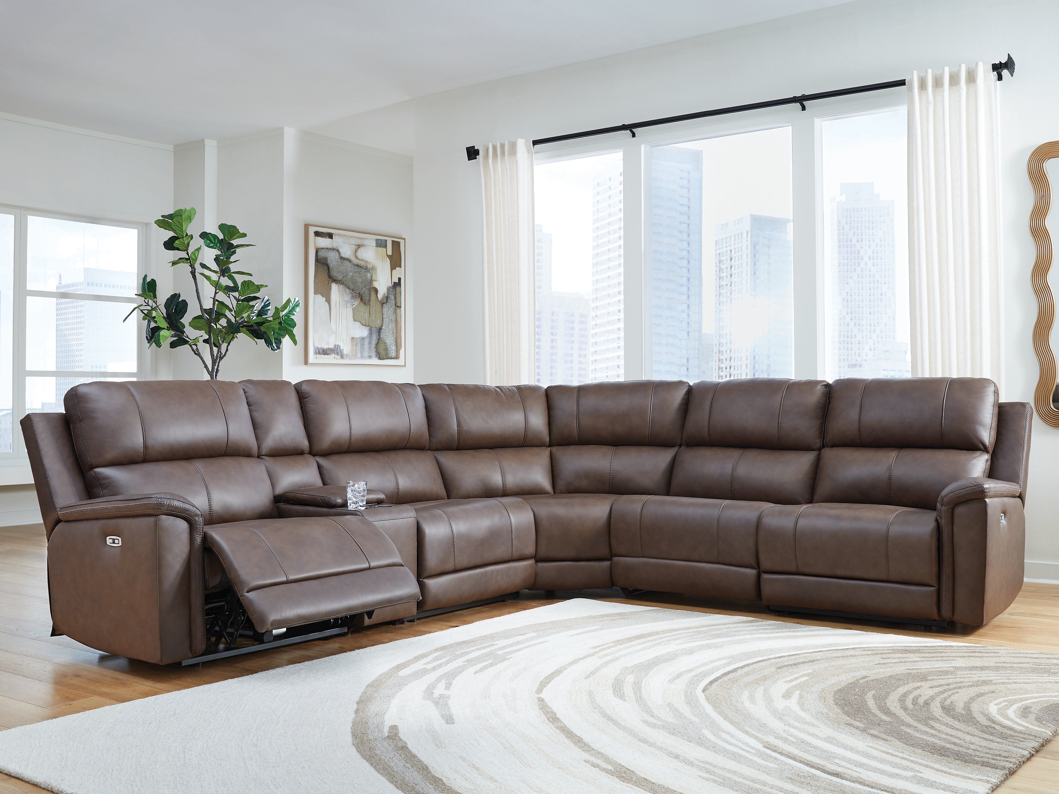 Bleckley Espresso 6-Piece Power Reclining Sectional - PCU12001S5