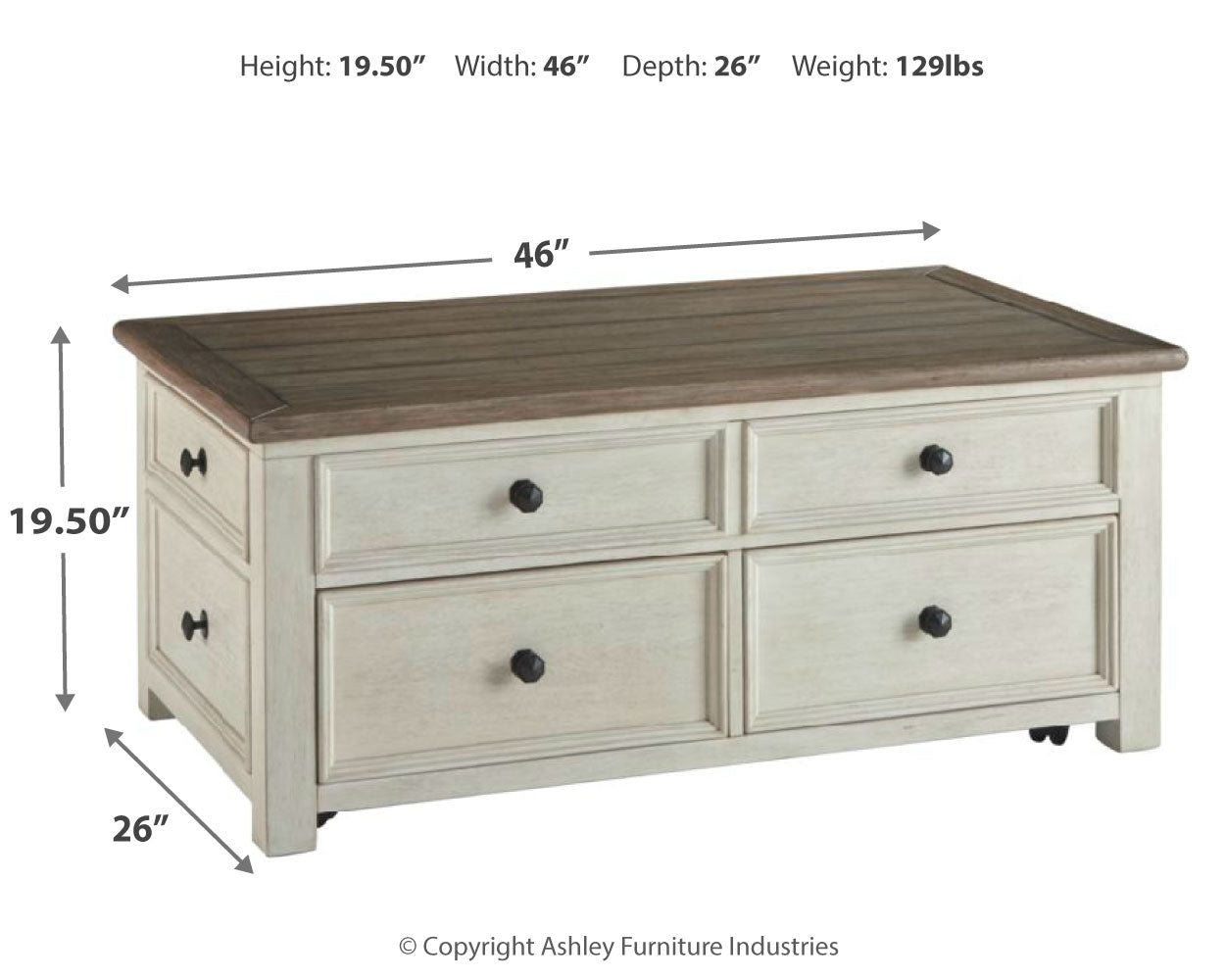 Bolanburg Coffee Table with 1 End Table in Two-tone - PKG010342