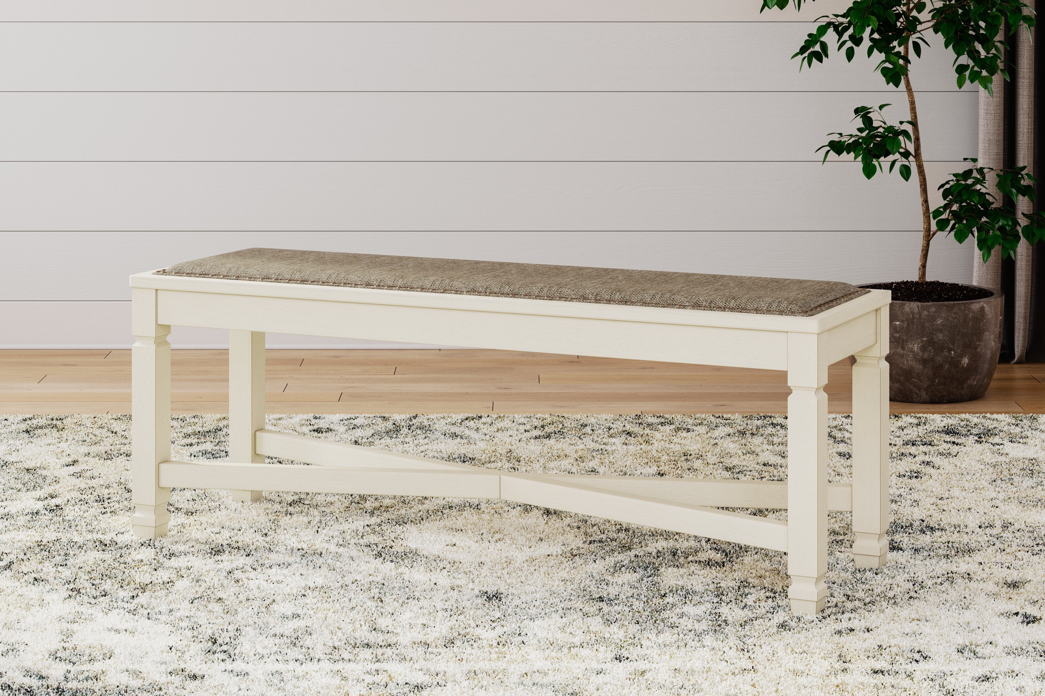 Bolanburg Two-tone Dining Table, 4 Chairs, Bench, Server and Display Cabinet - D647D24