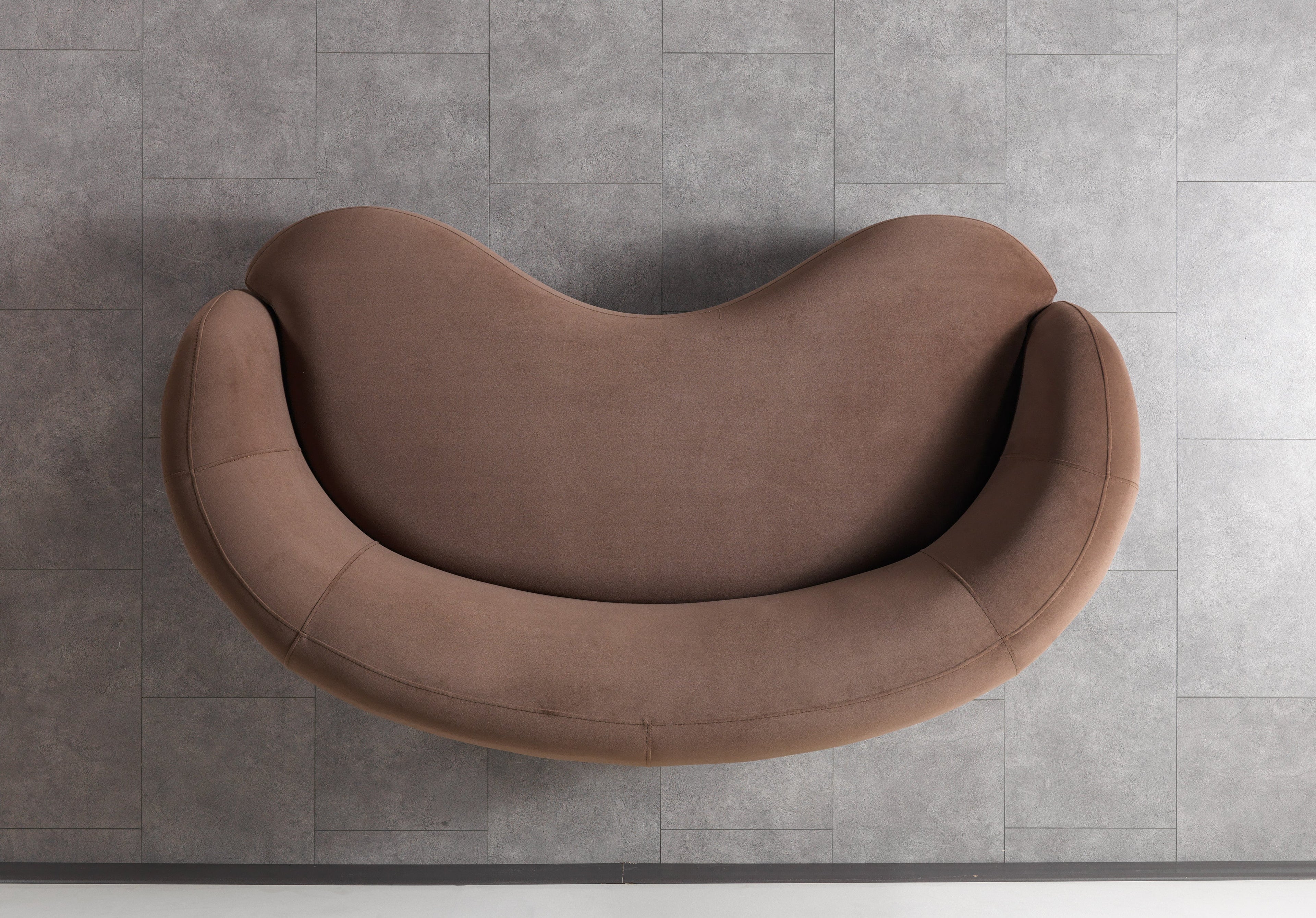 Bonita Coffee Velvet Loveseat 81" - BONITACOFFEEVL-L