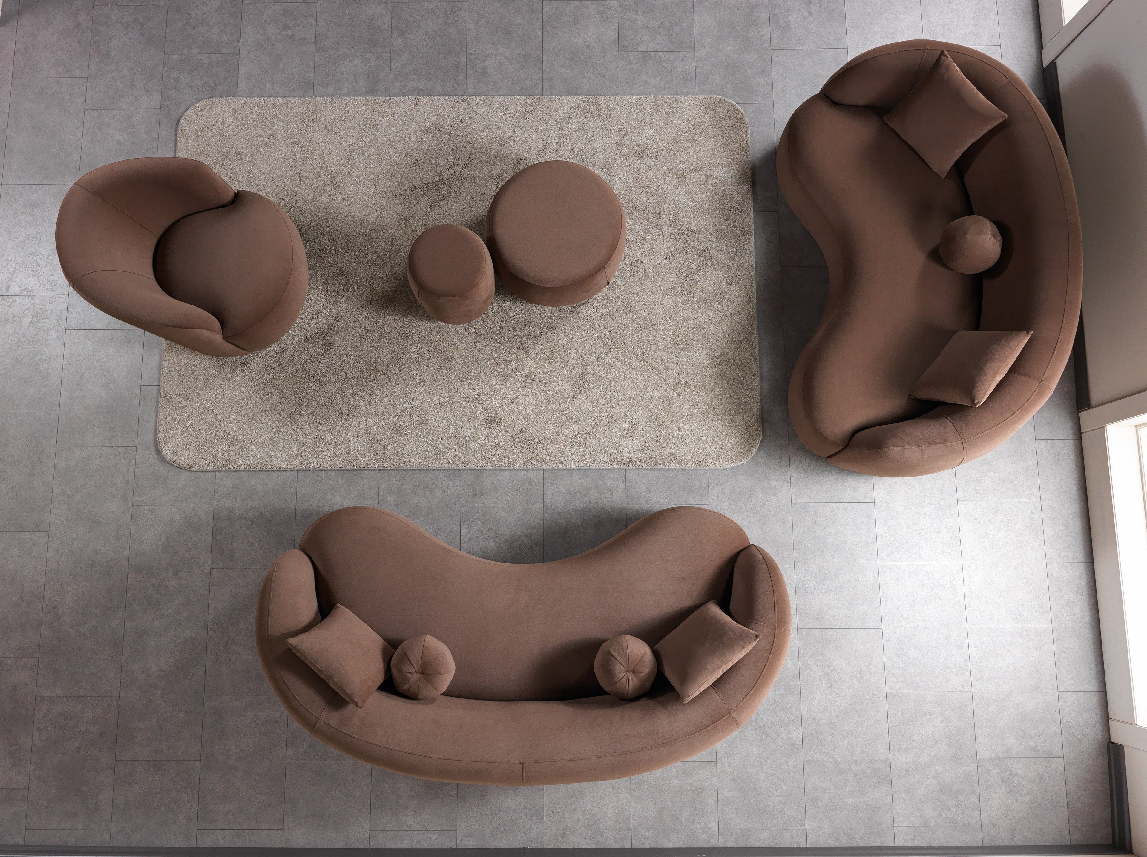 Bonita Coffee Velvet Living Room Set from Nova Furniture - Luna Furniture