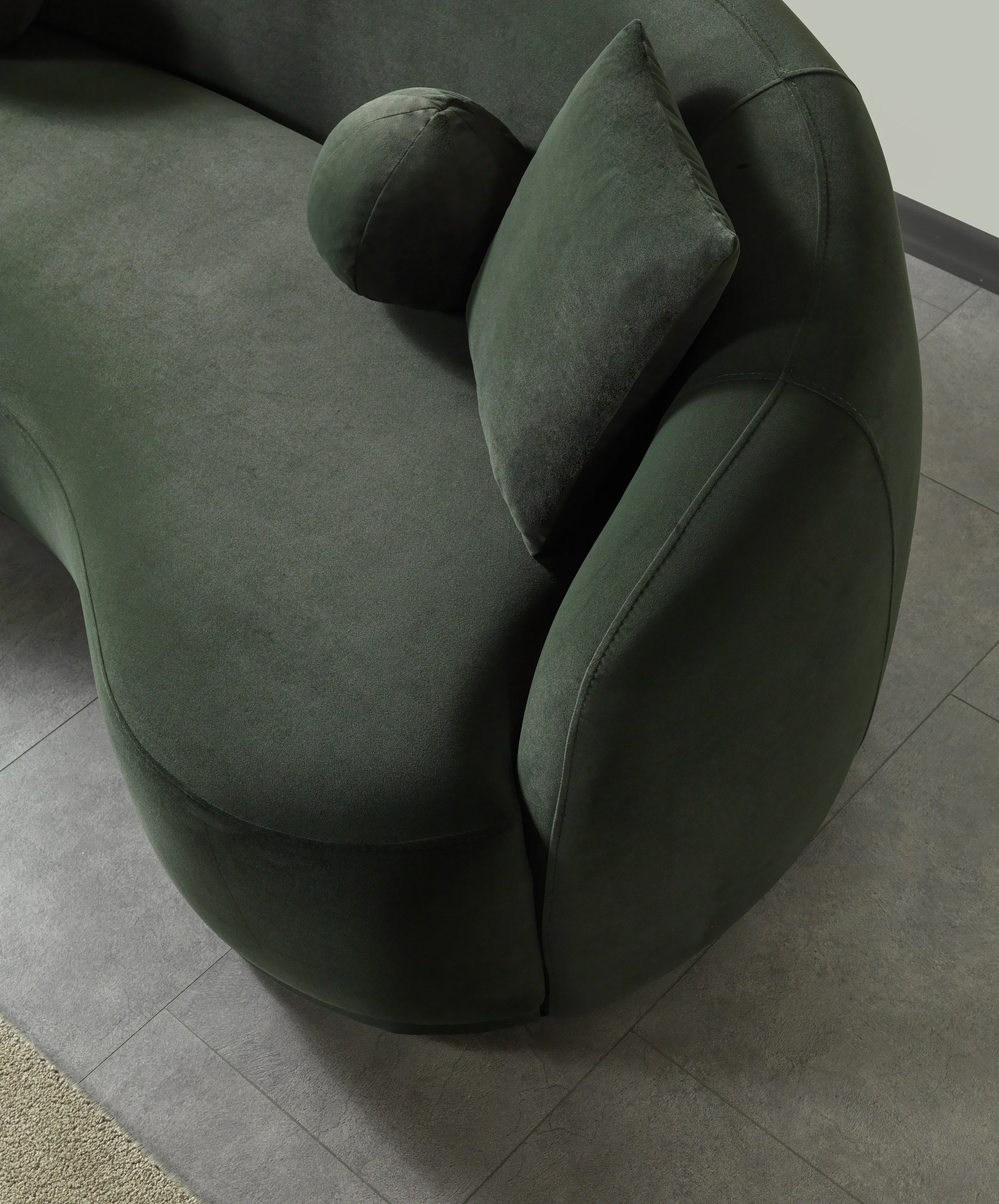 Bonita Green Velvet Sofa 91" - BONITAGREENVL-S