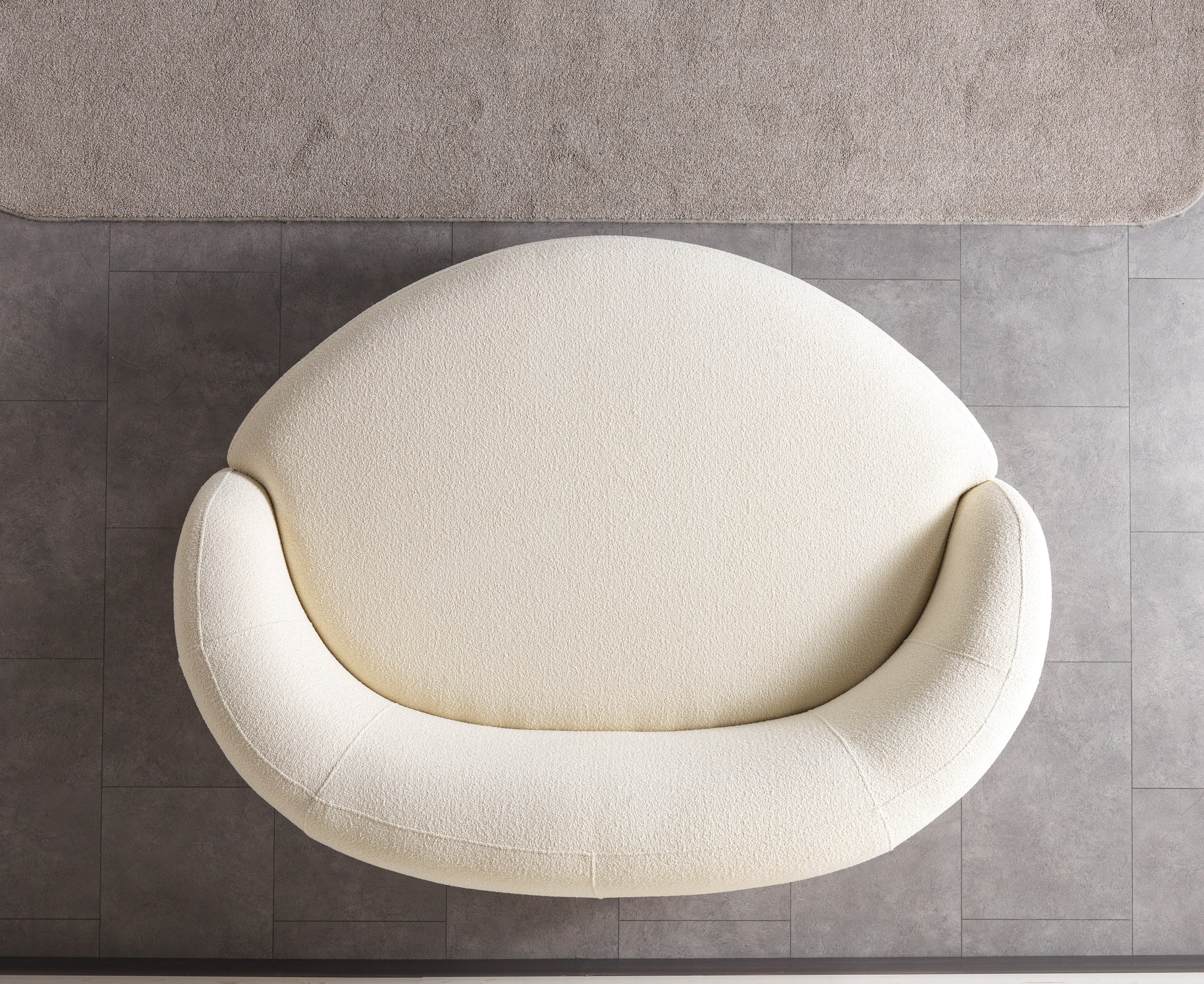 Bonita Ivory Boucle Round Sofa 71" - BONITAIVORY-RS