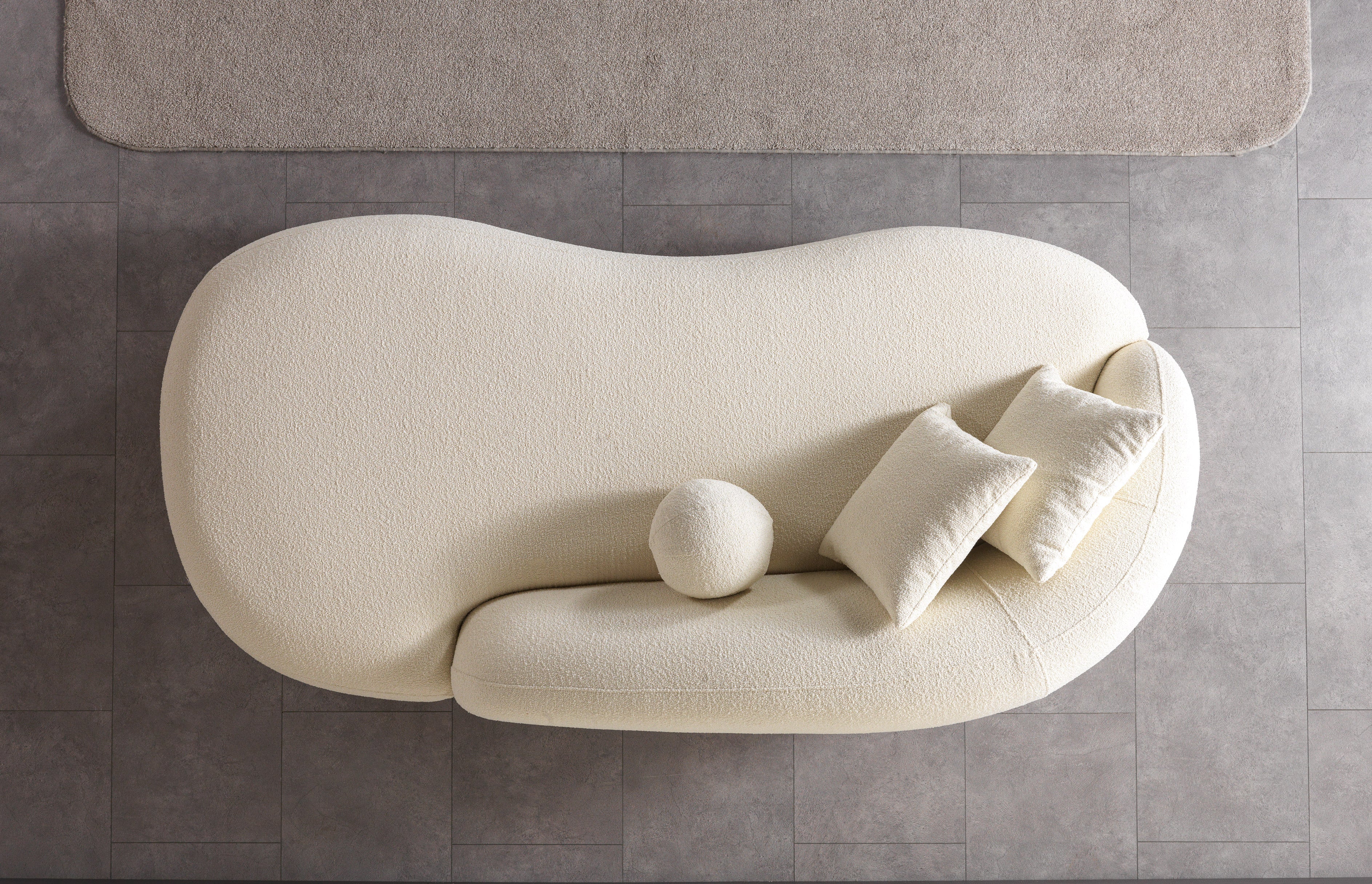 Bonita Ivory Boucle Sofa Chaise 87" - BONITAIVORY-SC