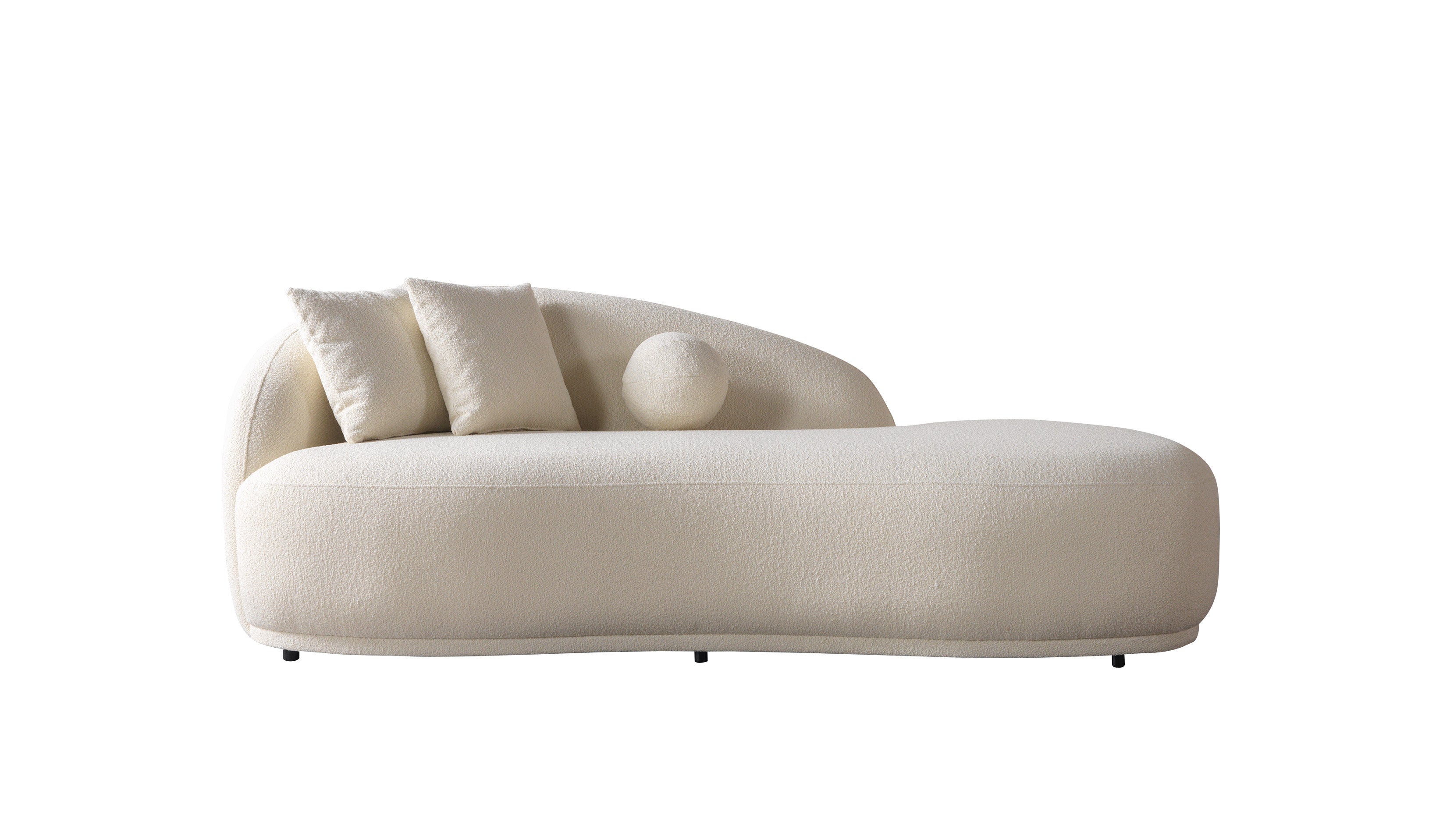 Bonita Ivory Boucle Sofa Chaise 87" - BONITAIVORY-SC