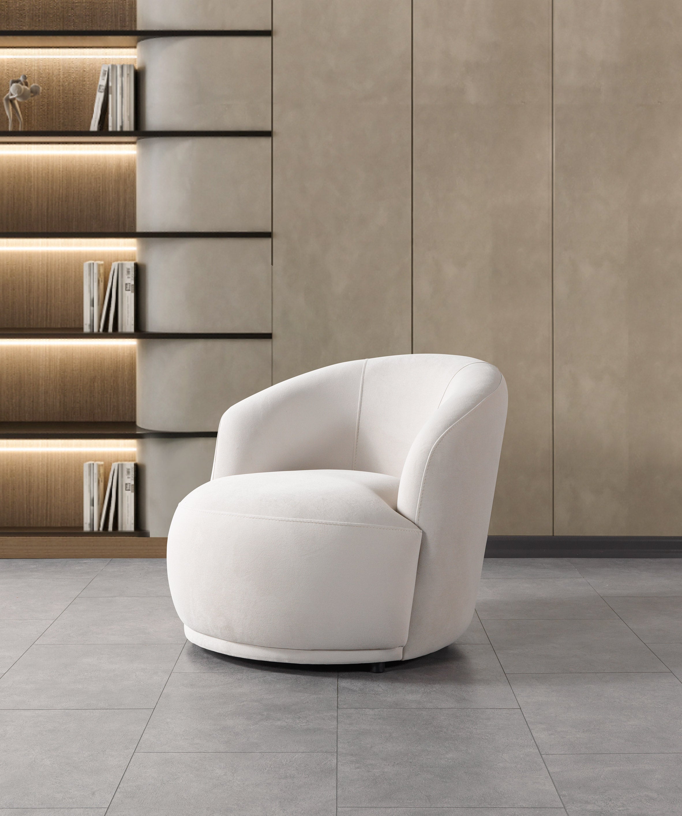 Bonita Ivory Velvet Accent Chair - BONITAIVORYVL-C