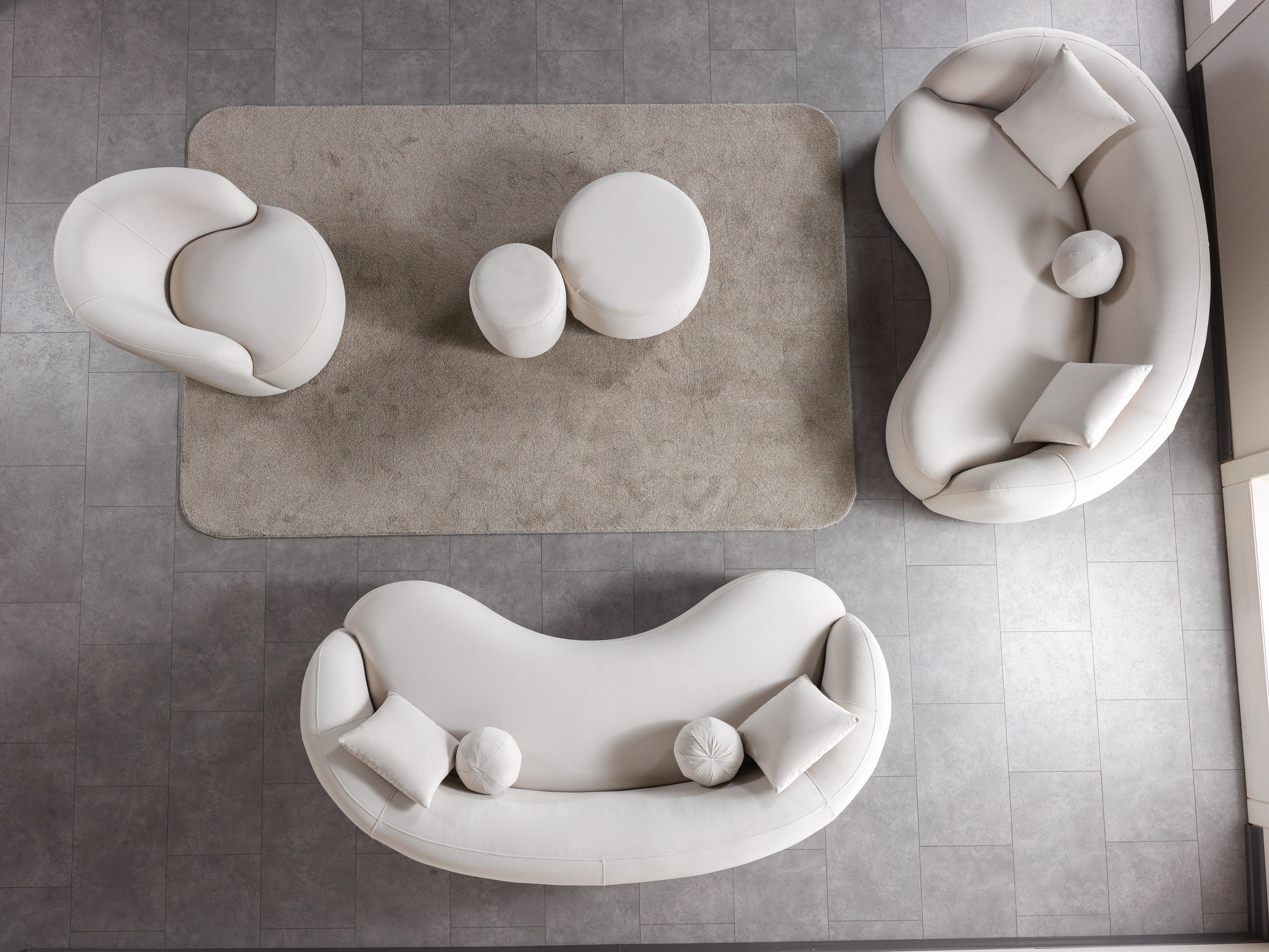 Bonita Ivory Velvet Sofa 91" & Loveseat 81" - BONITAIVORYVL-SL